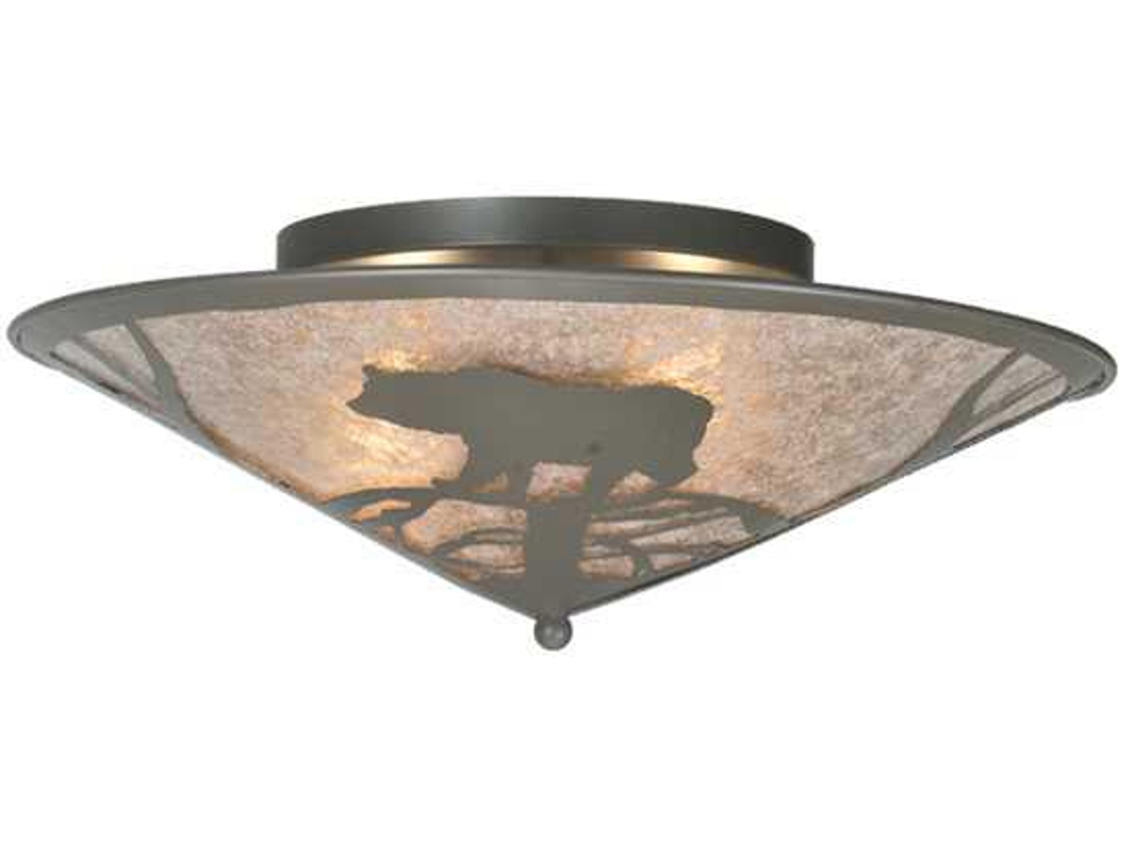 Meyda Rustic 2-Light Bronze Geometric Flush Mount