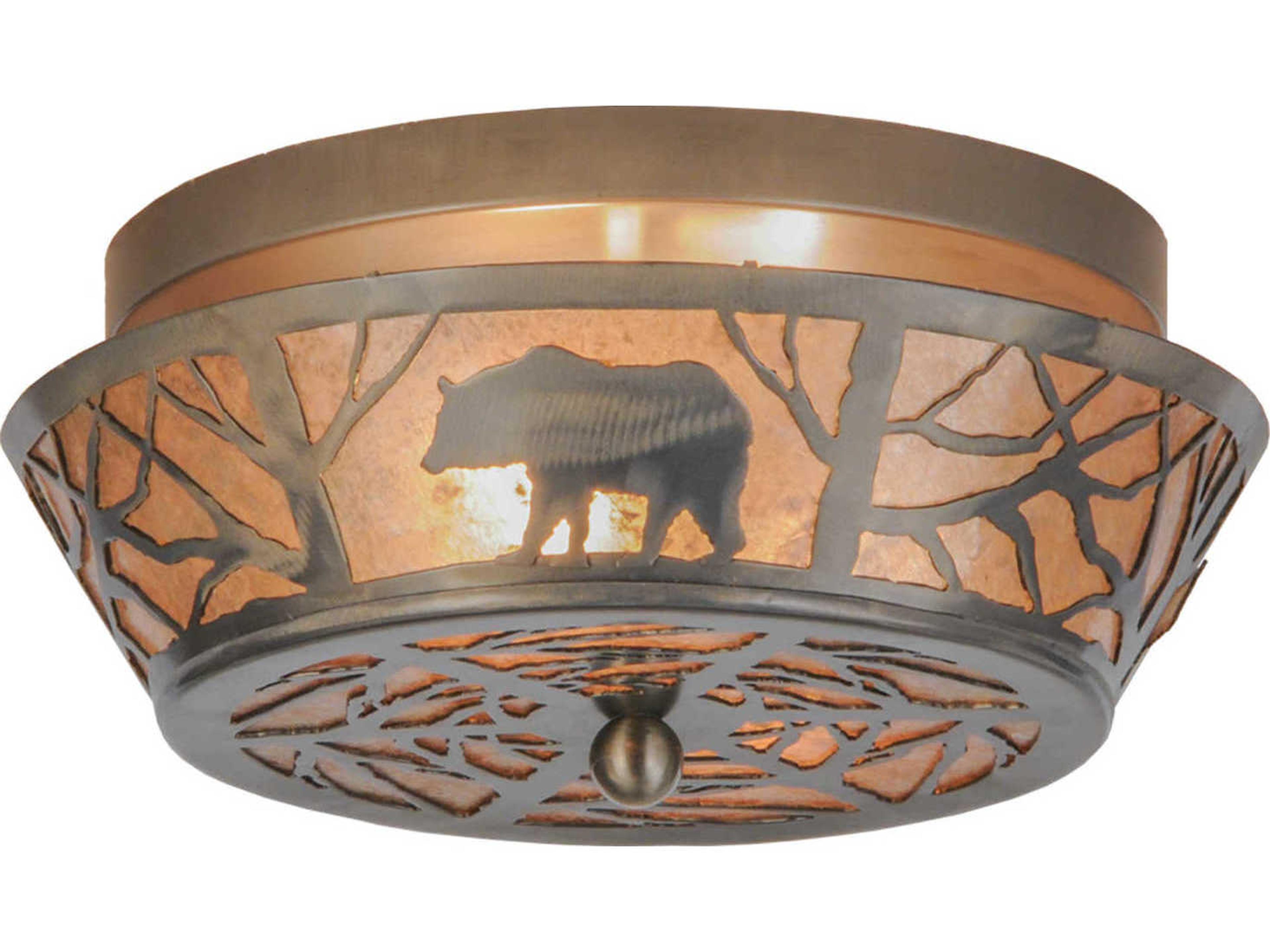 Meyda Rustic 2-Light Copper Flush Mount