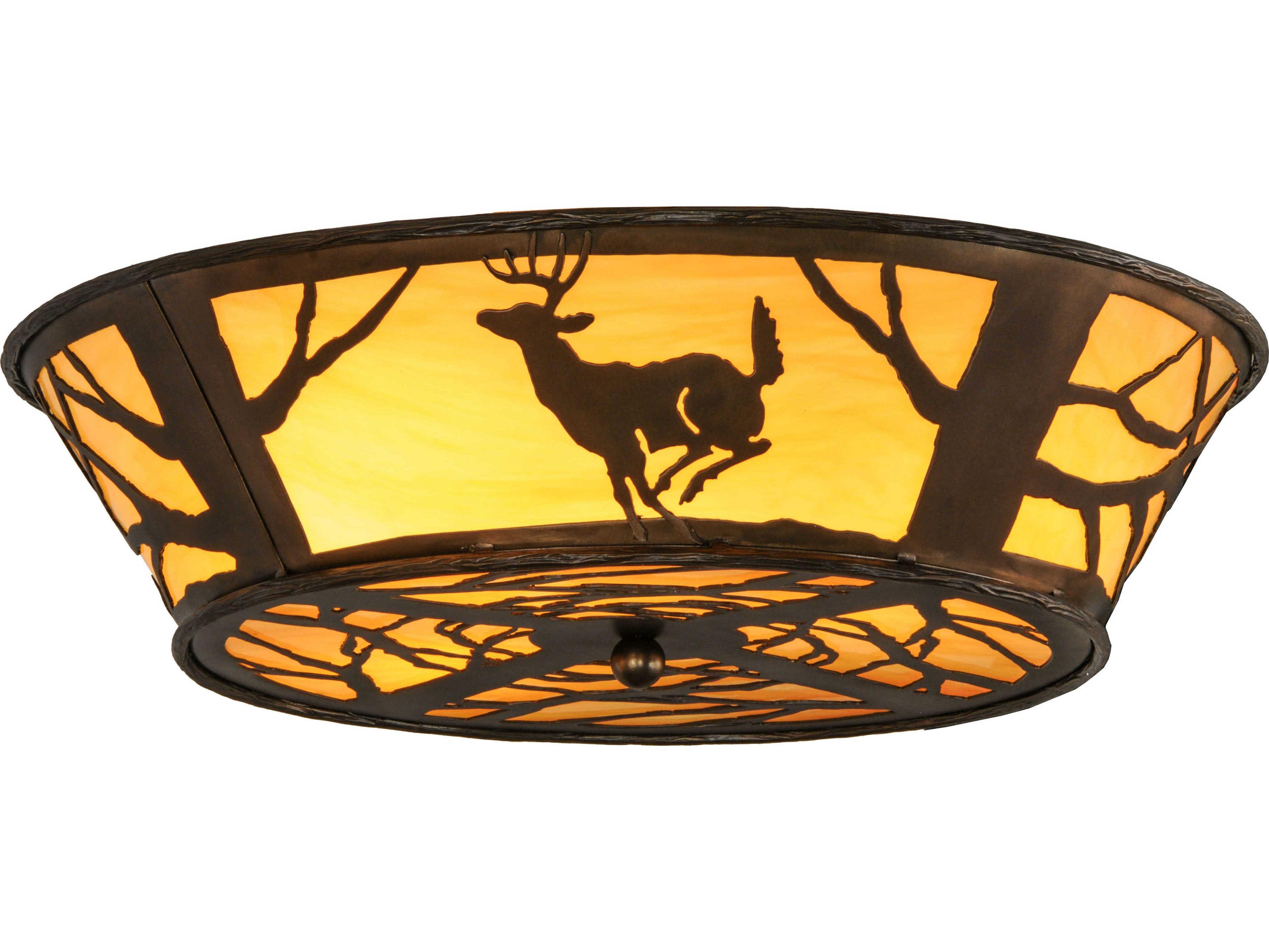 Meyda Rustic 4-Light Copper Bowl Flush Mount