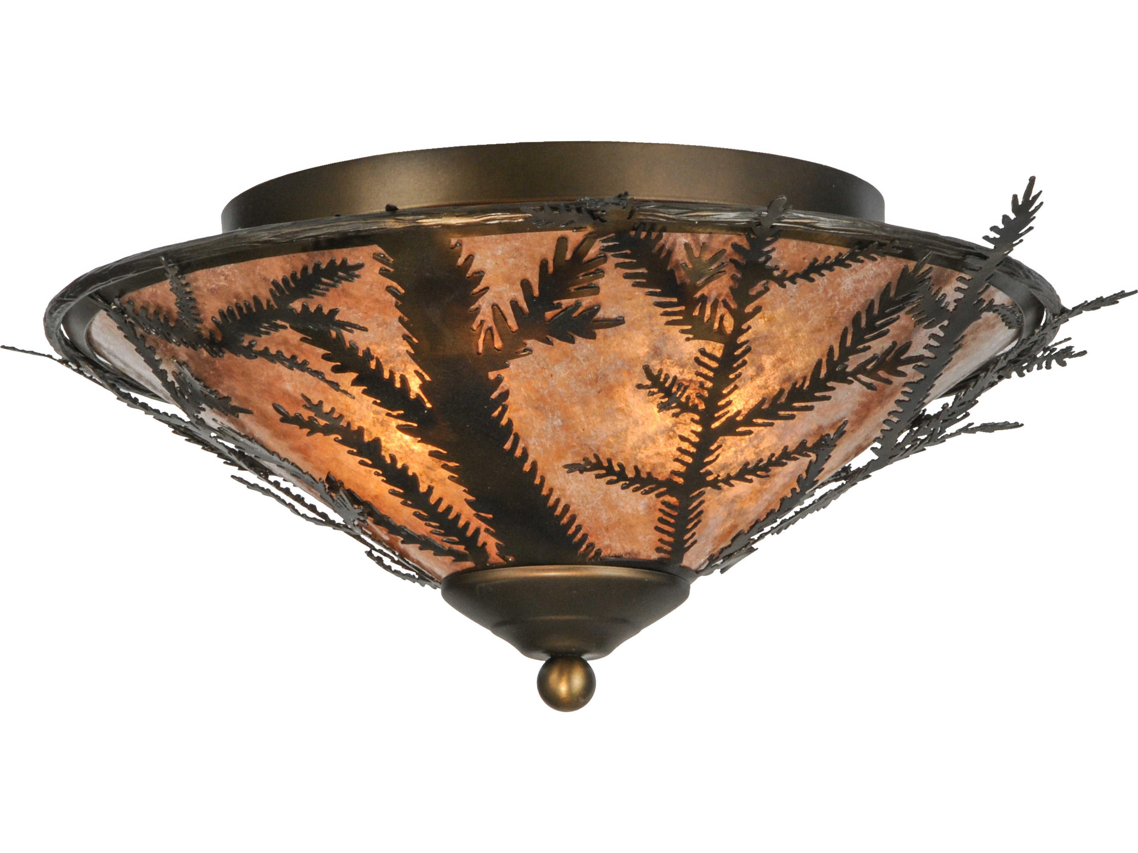 Meyda Rustic 2-Light Copper Flush Mount