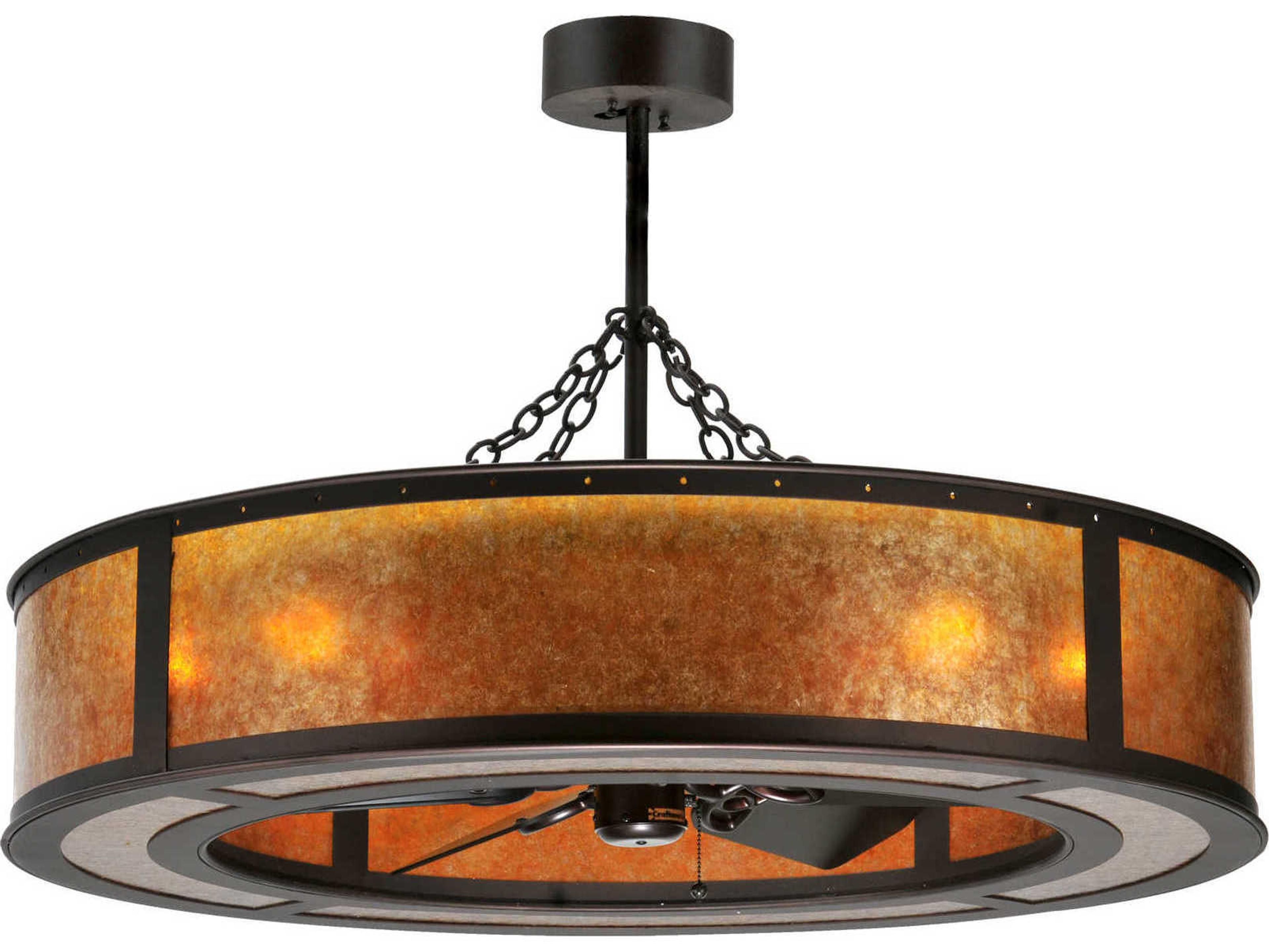 Meyda Smythe Craftsman Amber Mica 8-light Chandel-Air