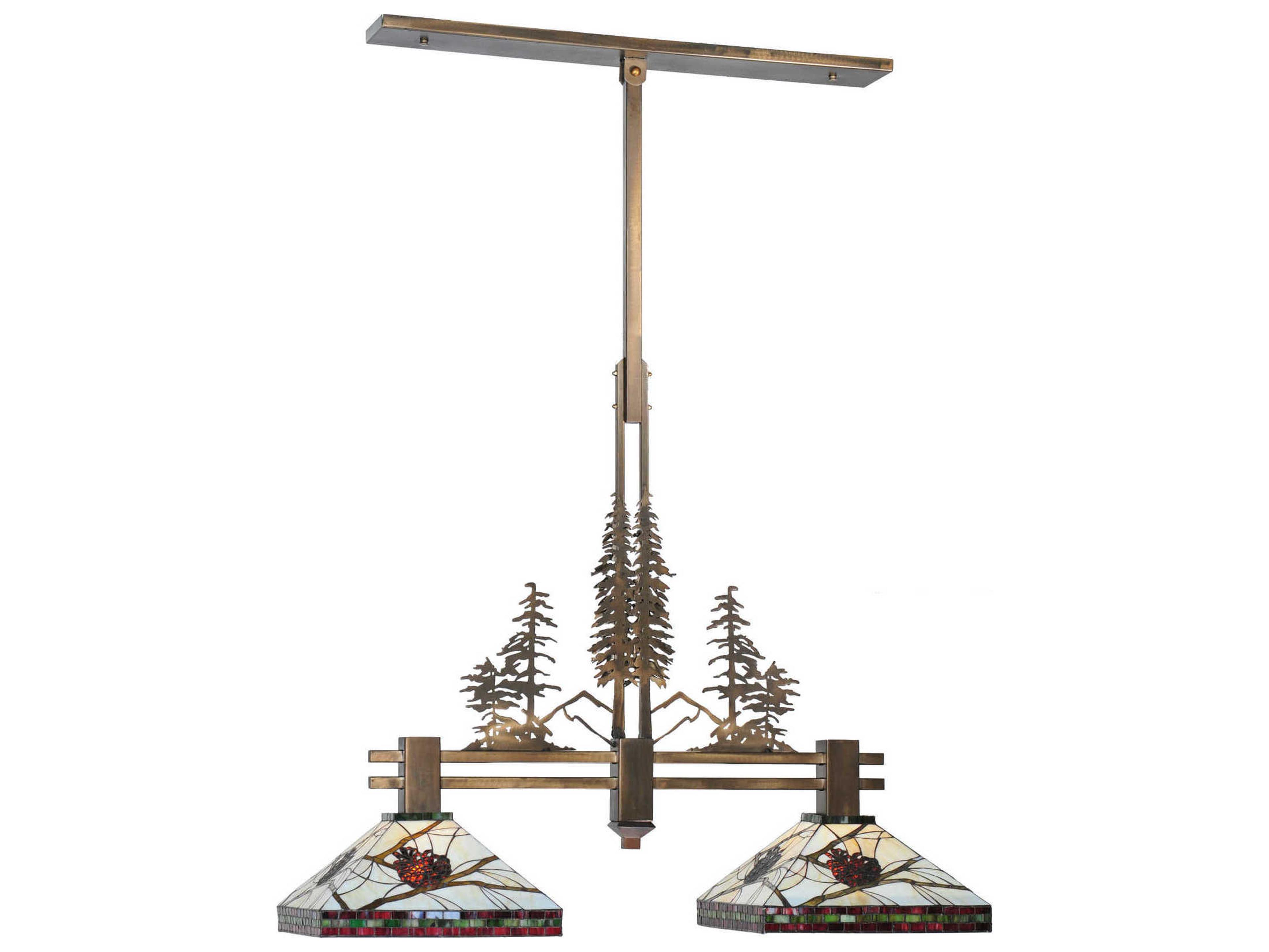 Meyda Rustic 2-Light Copper Geometric Island Pendant