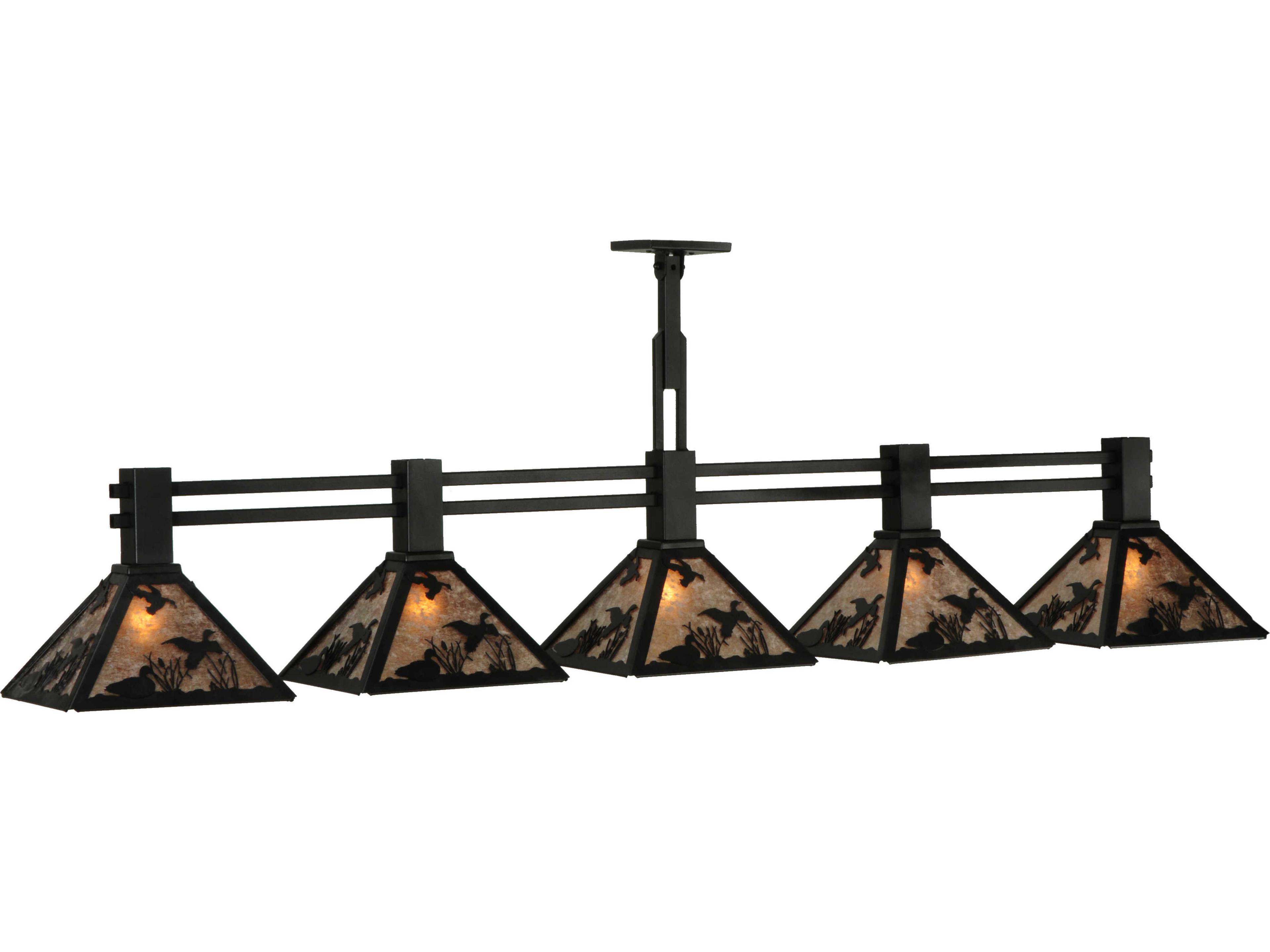 Meyda Ducks In Flight 5-Light Black Island Pendant