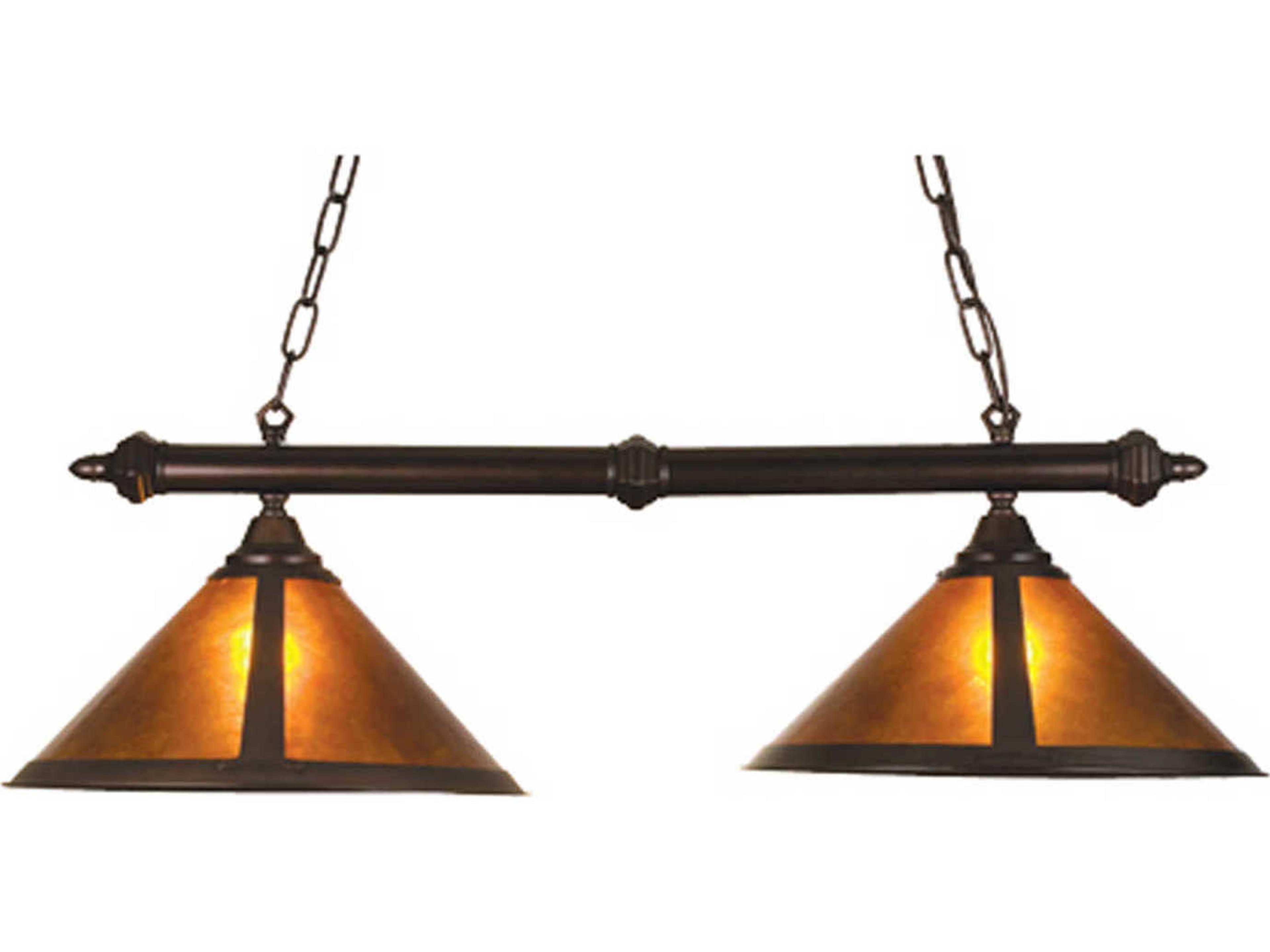 Meyda Rustic 2-Light Bronze Geometric Island Pendant