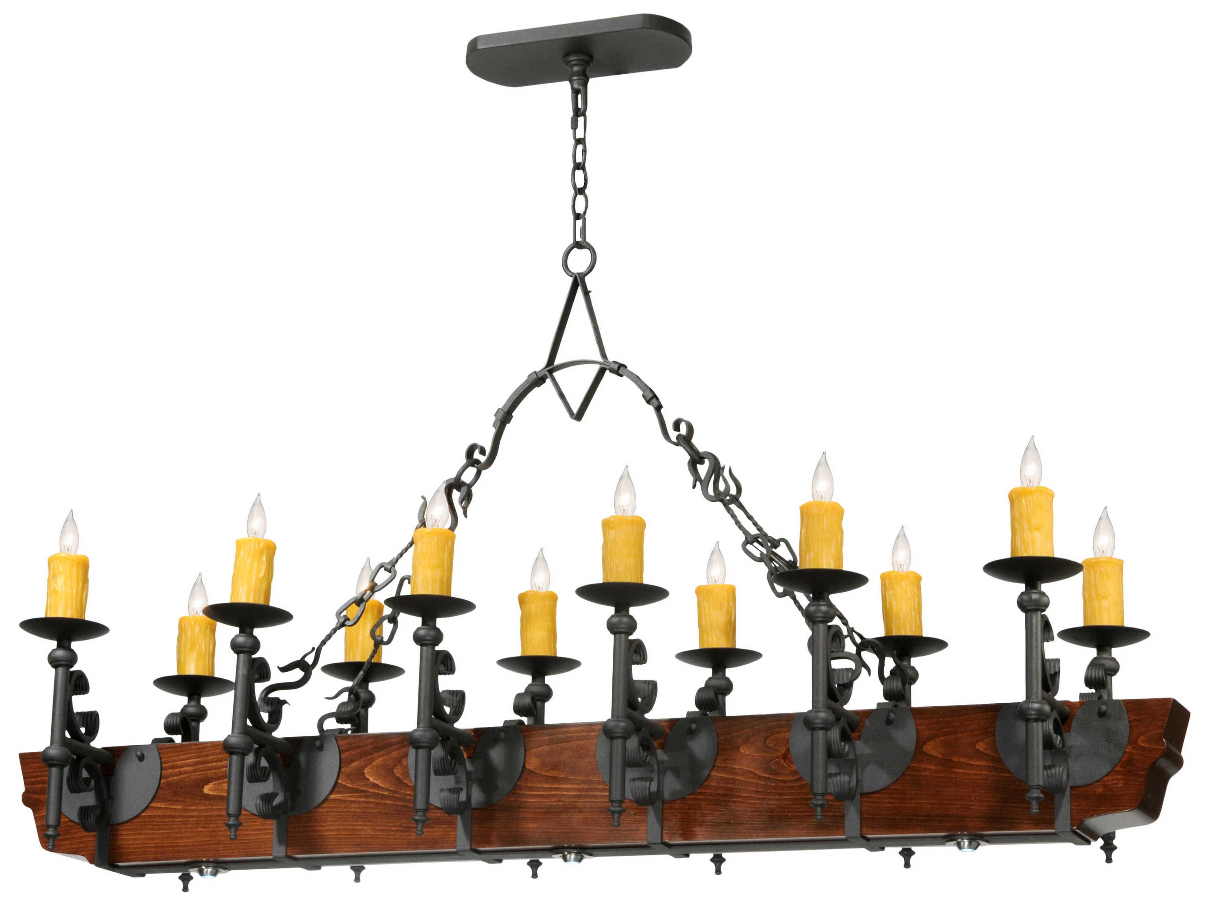 Meyda Rustic 12-Light Brown Candelabra Chandelier