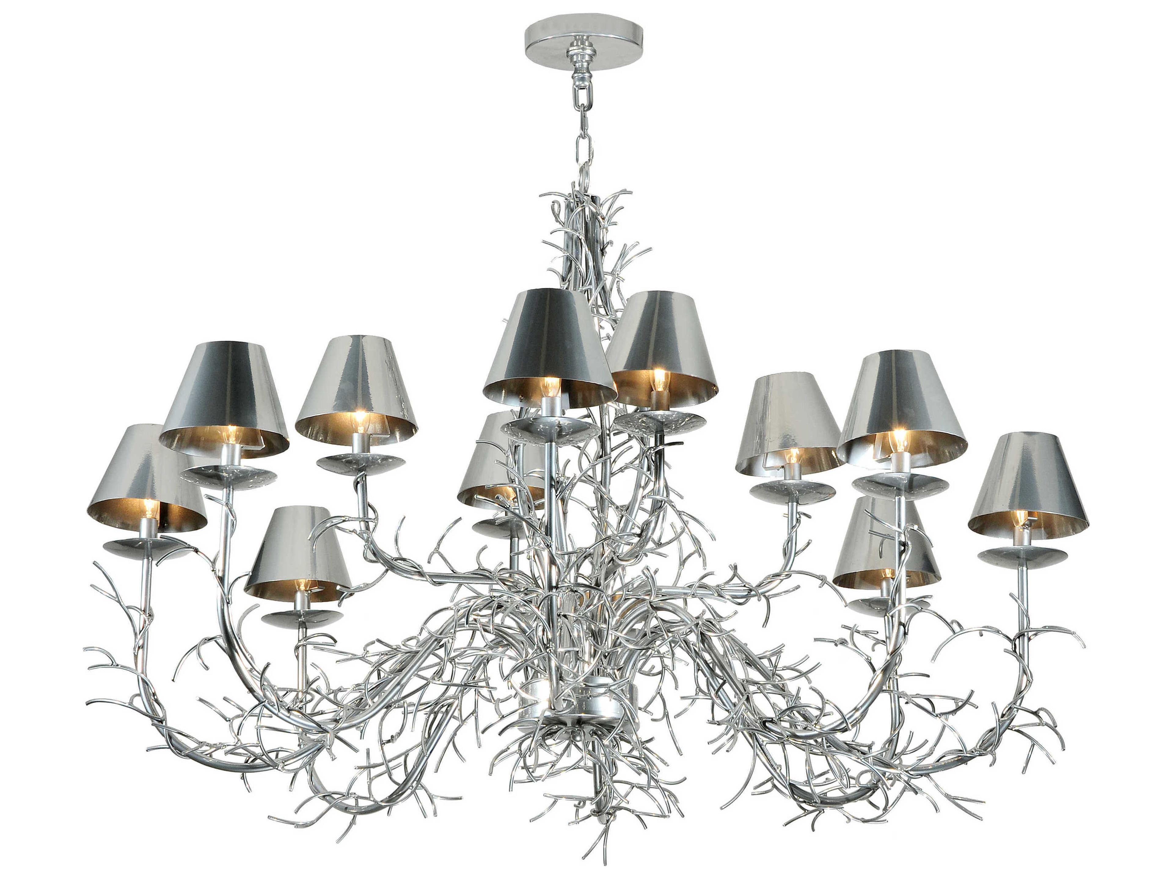 Meyda Rustic 8-Light Chrome Glass Empire Chandelier
