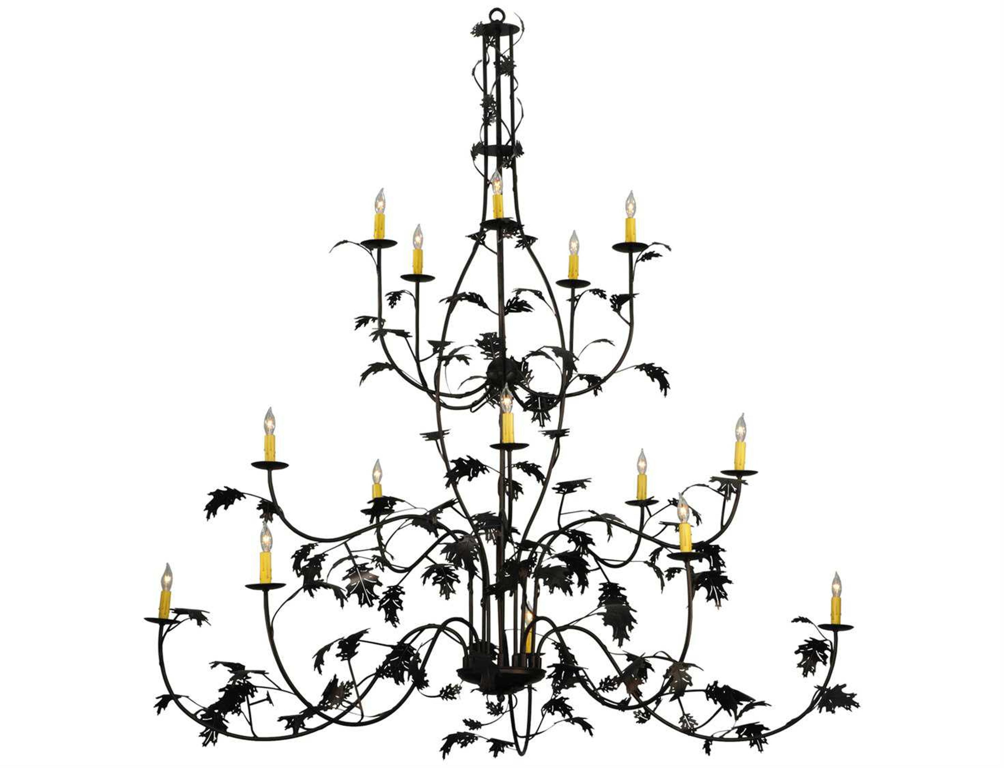 Meyda Oak Leaf 15-Light Green Chandelier