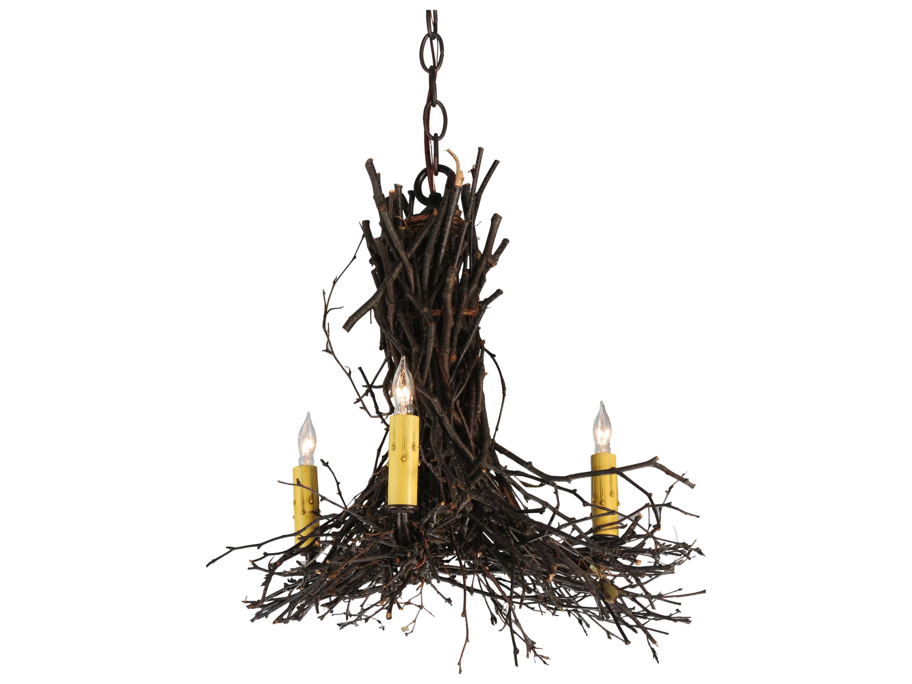 Meyda Twigs 3-Light Bronze Candelabra Chandelier