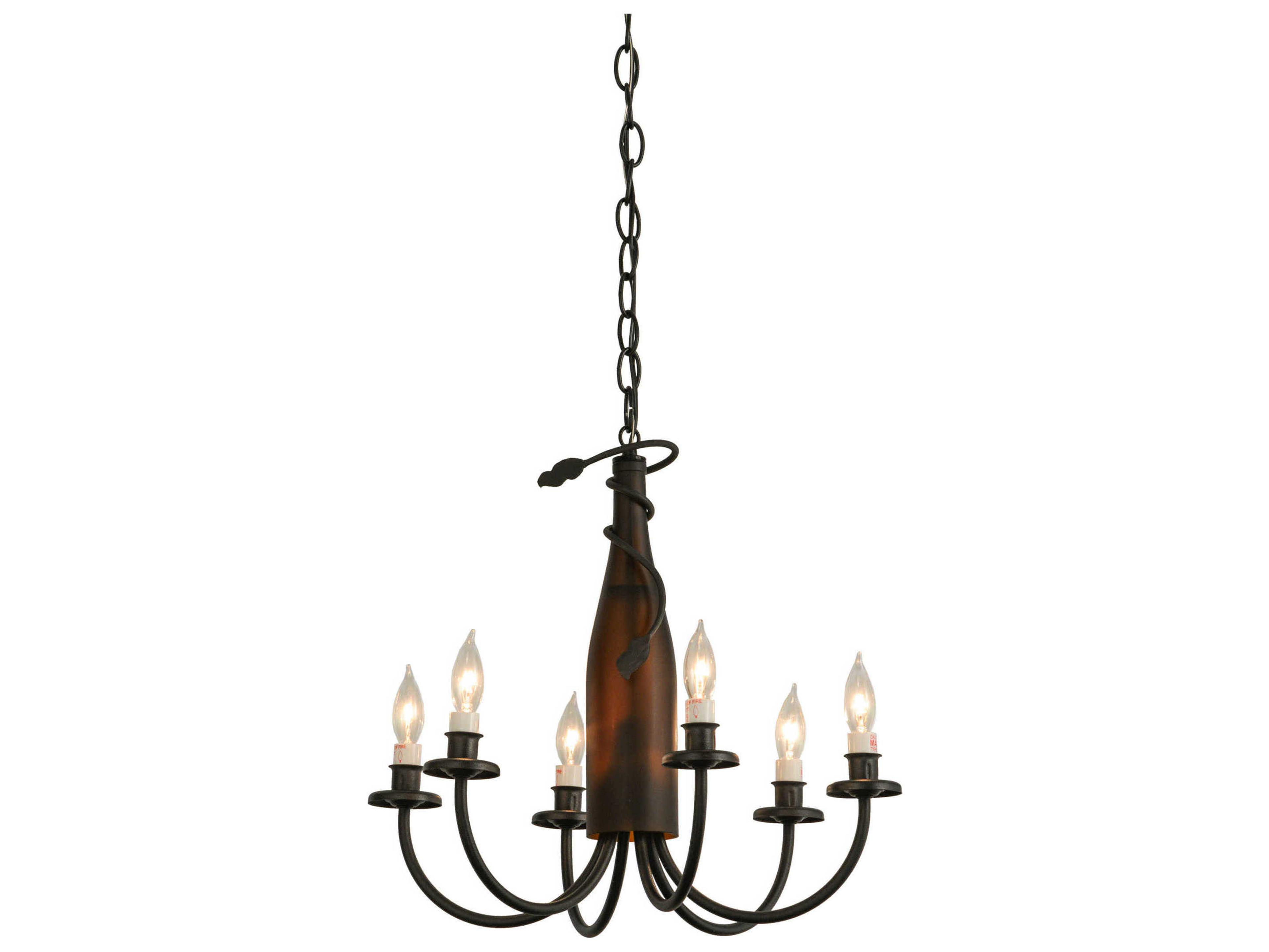 Meyda Tuscan Vineyard 6-Light Black Candelabra Chandelier