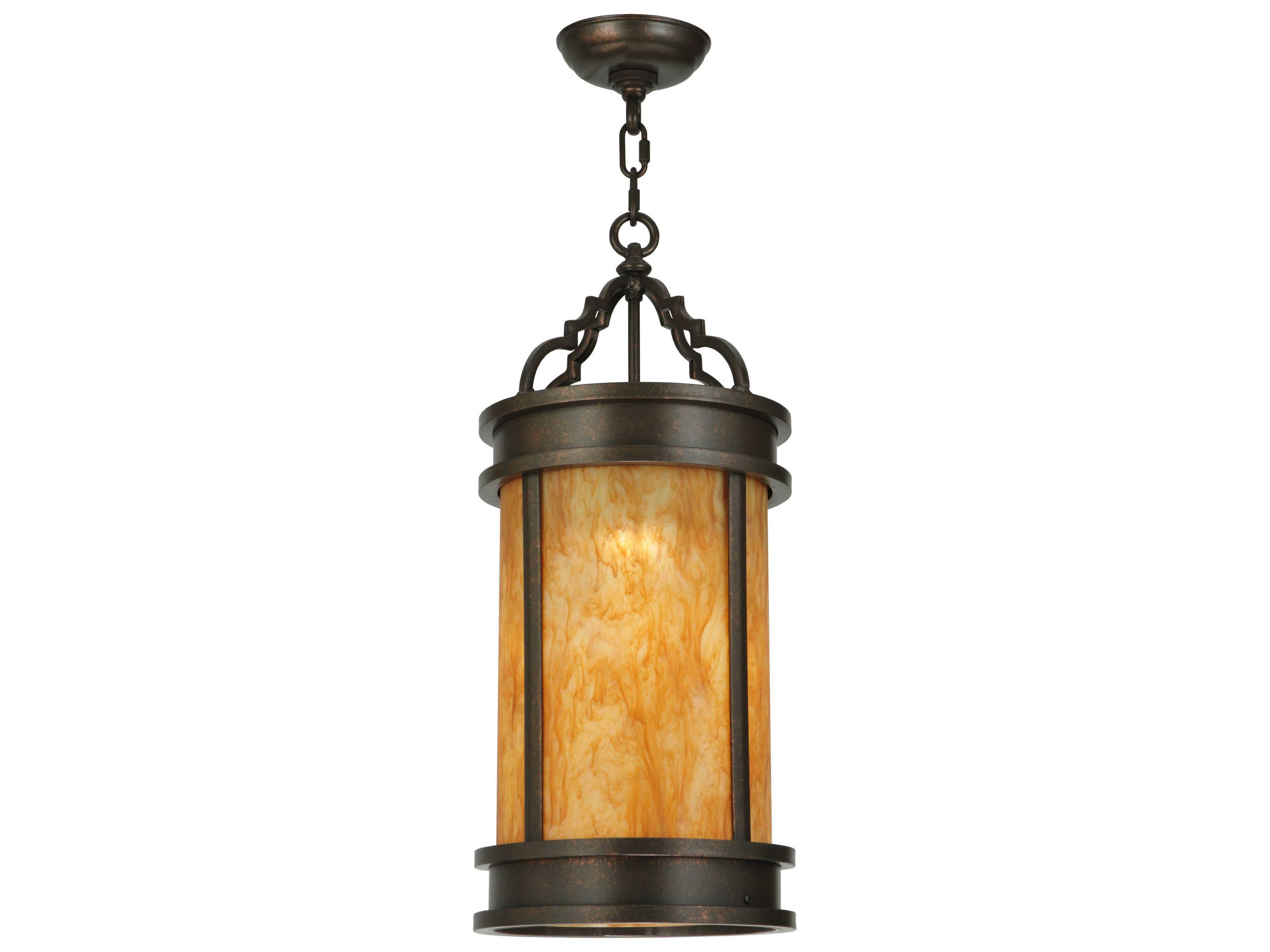 Meyda Wyant 1-Light Brown Cylinder Mini Pendant