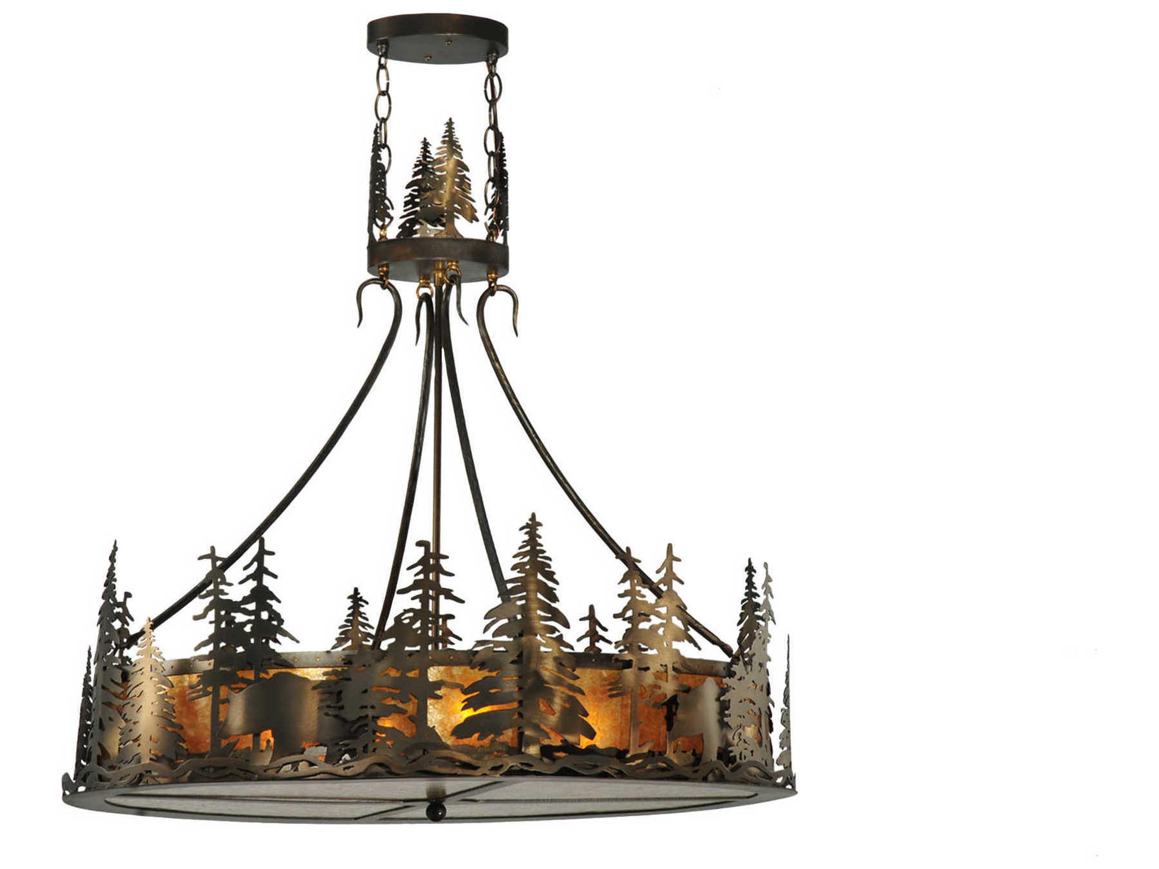 Meyda Rustic 4-Light Copper Drum Pendant