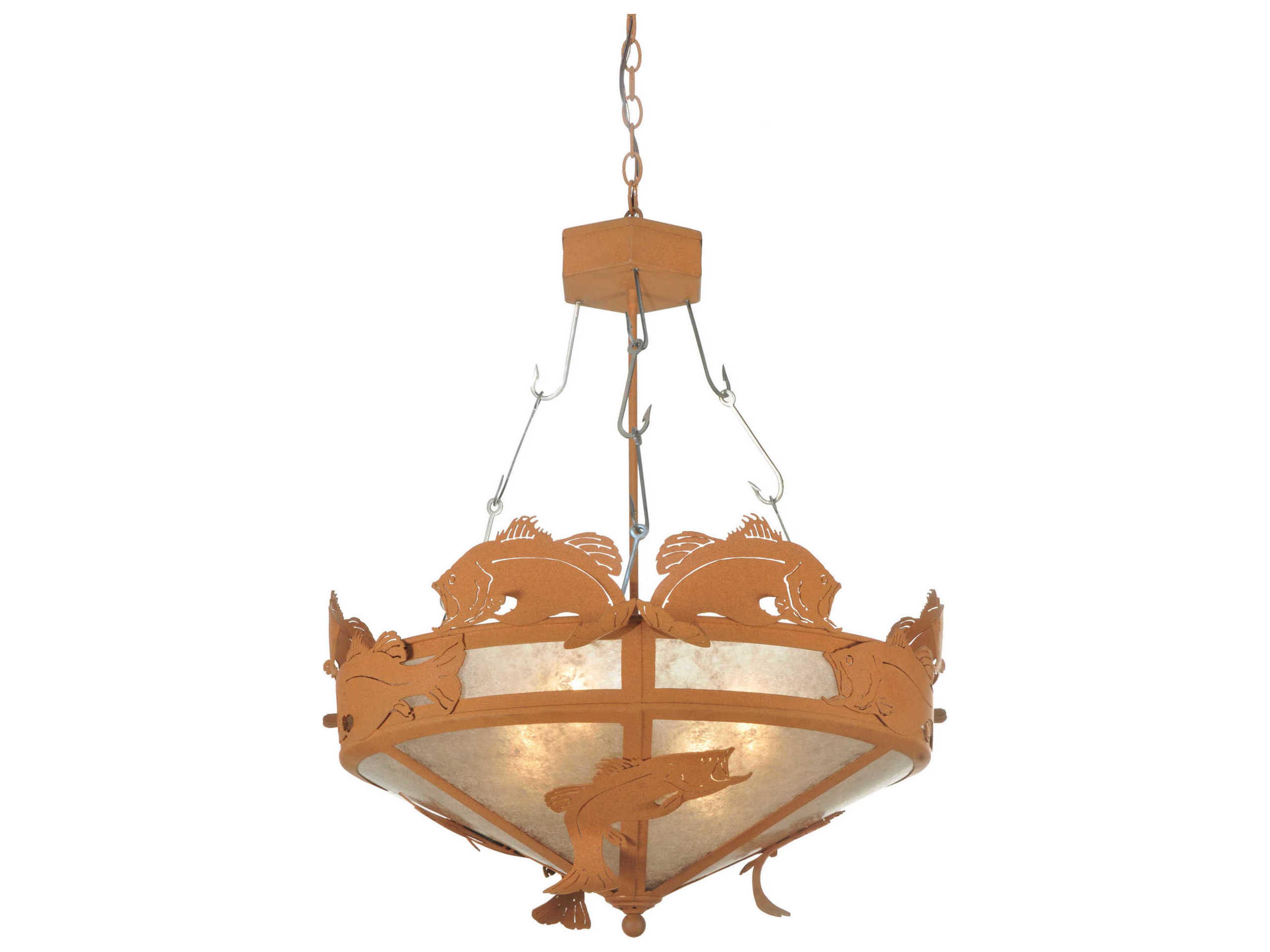 Meyda Catch Of The Day 4-Light Red Pendant