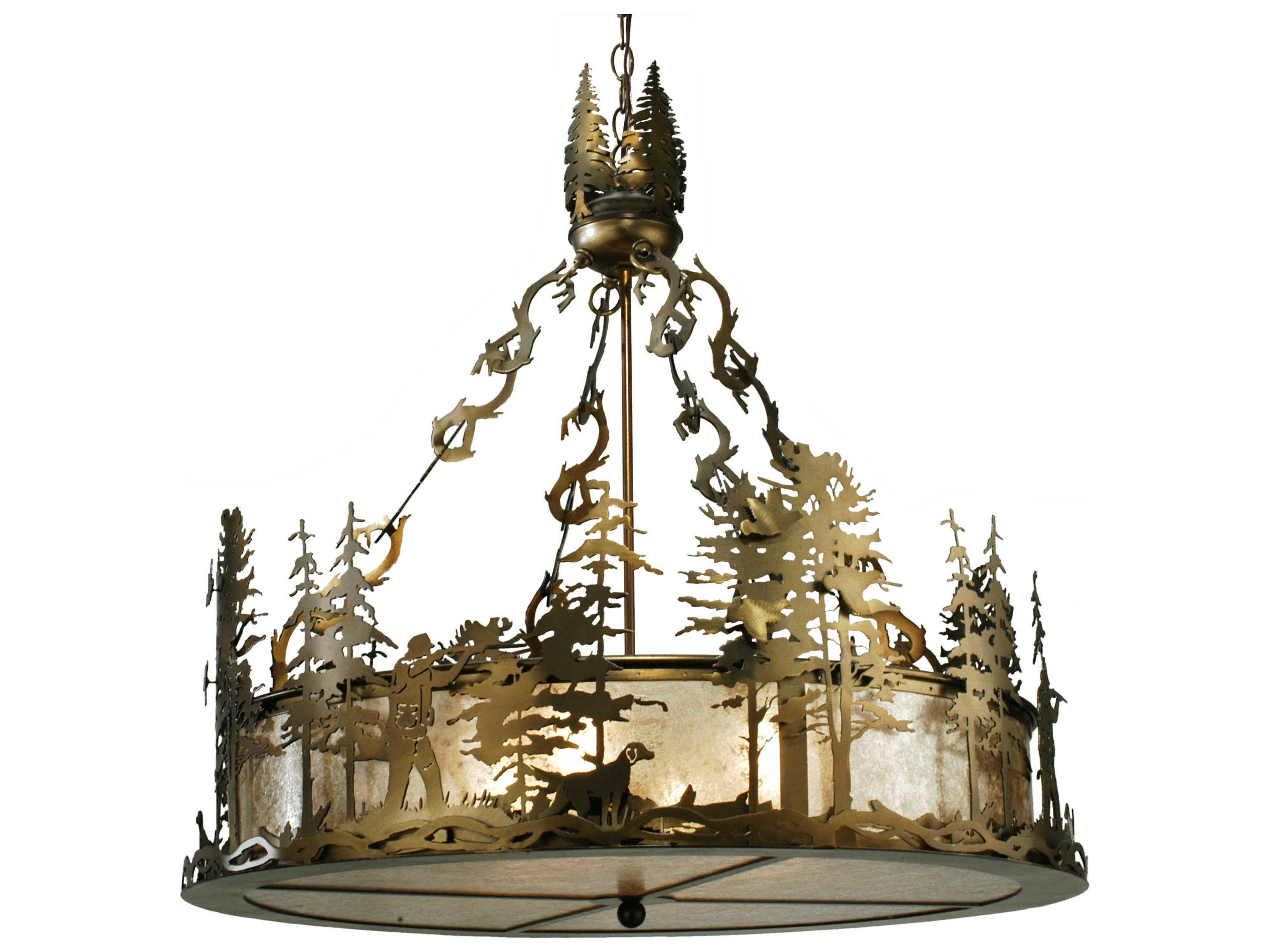 Meyda Rustic 4-Light Copper Drum Pendant