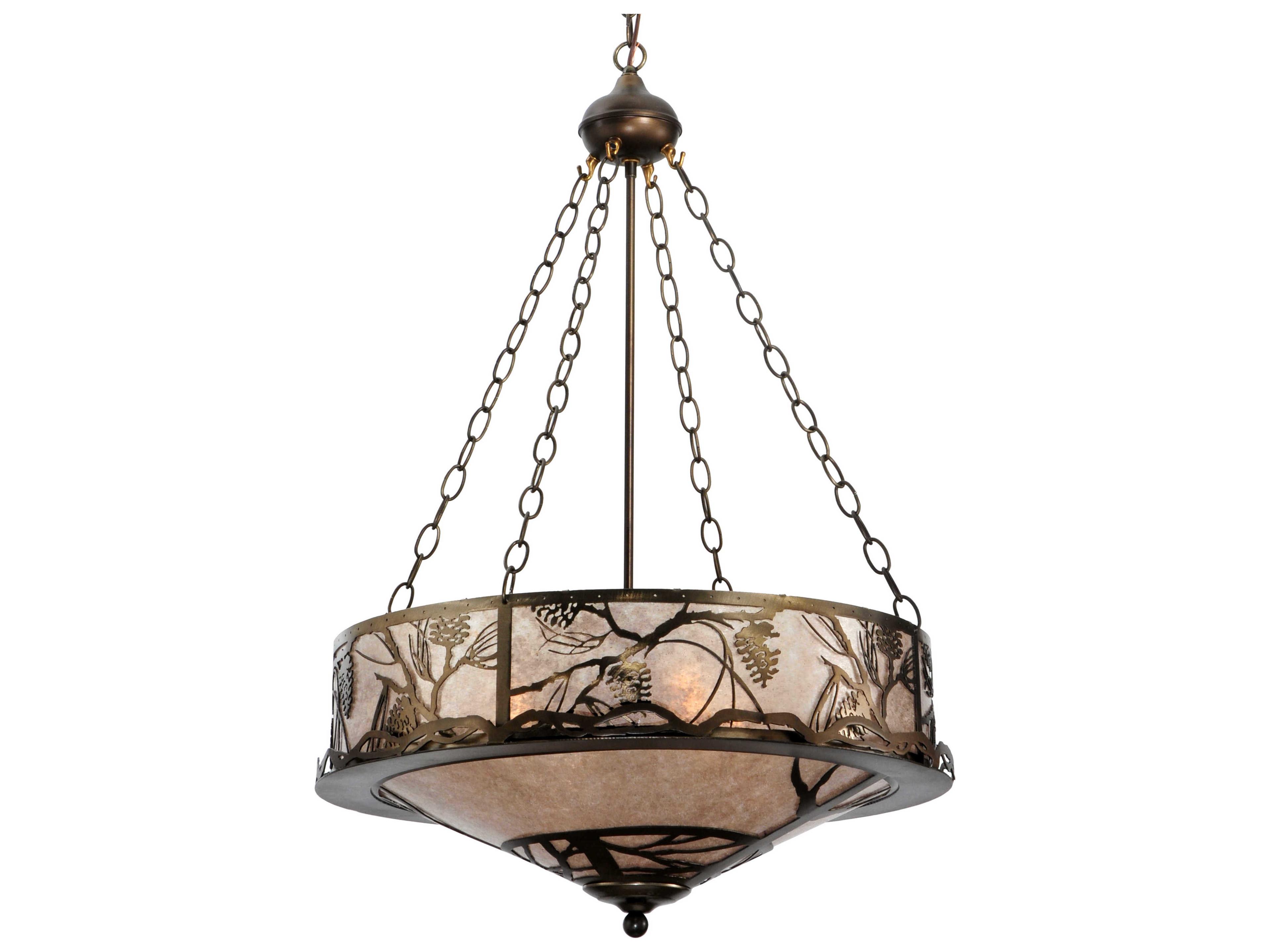 Meyda Whispering Pines 4-Light Copper Geometric Pendant