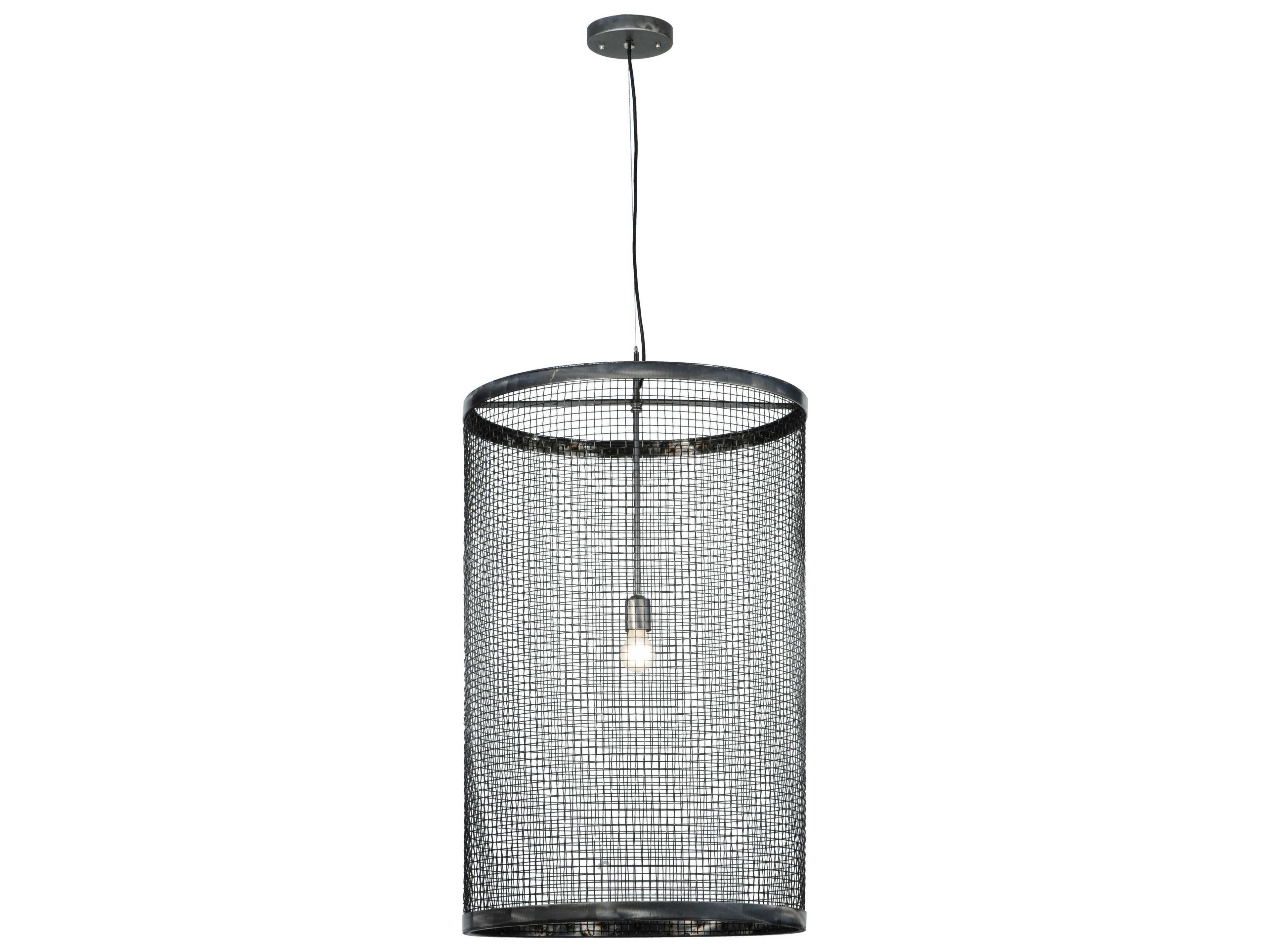 Meyda Rustic 1-Light Black Pendant