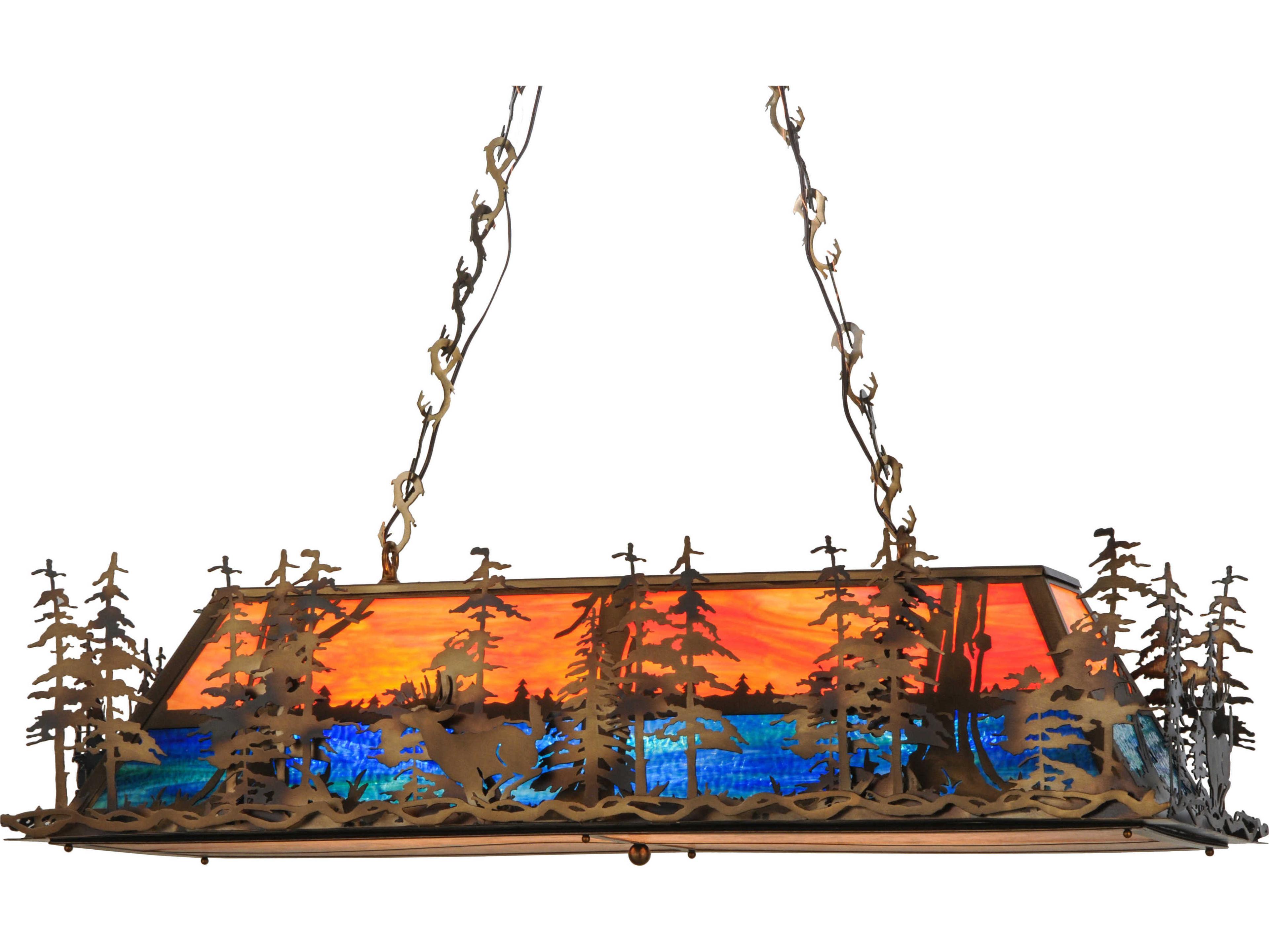 Meyda Rustic 9-Light Brass Pendant