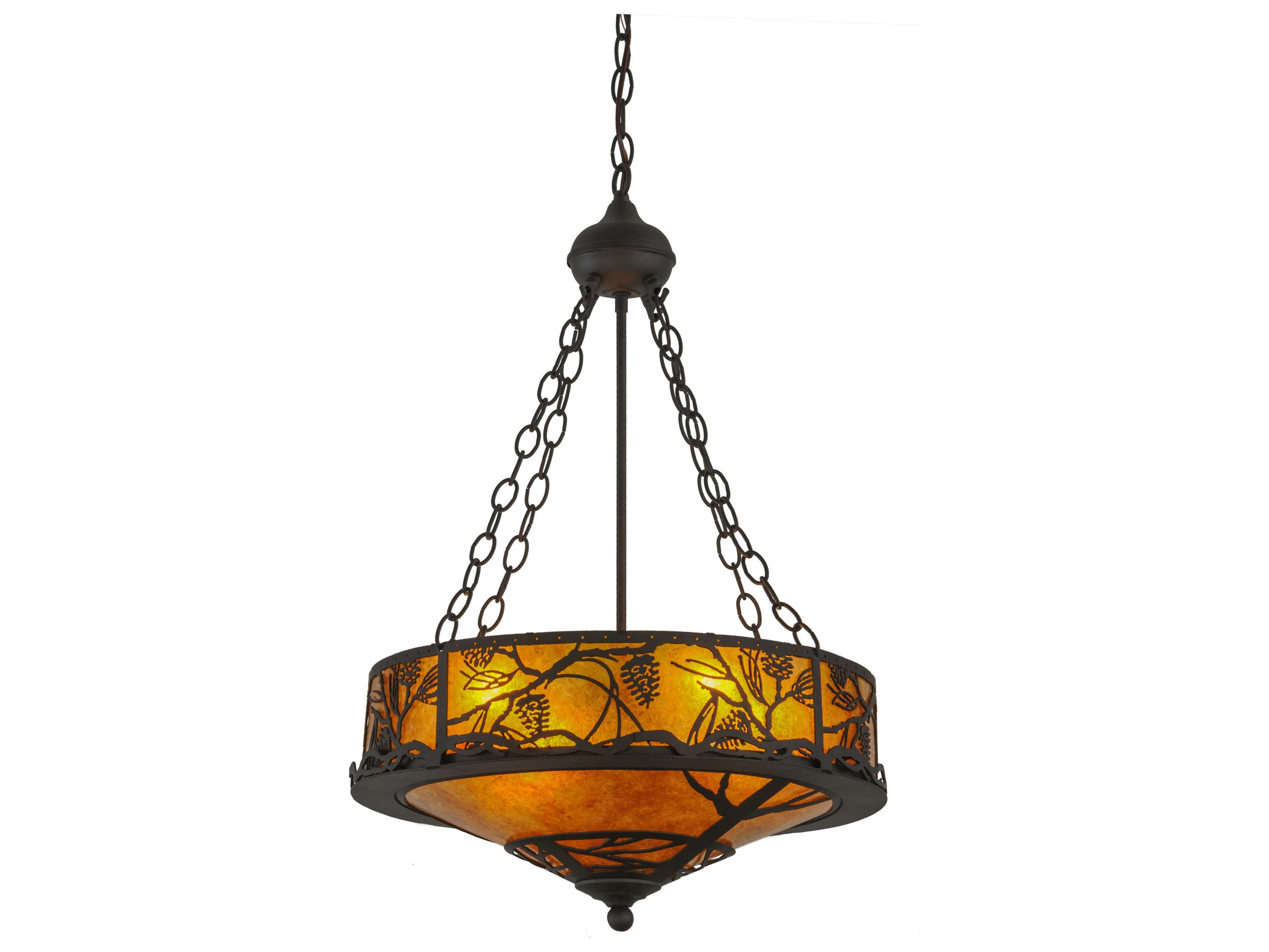 Meyda Whispering Pines 4-Light Bronze Pendant