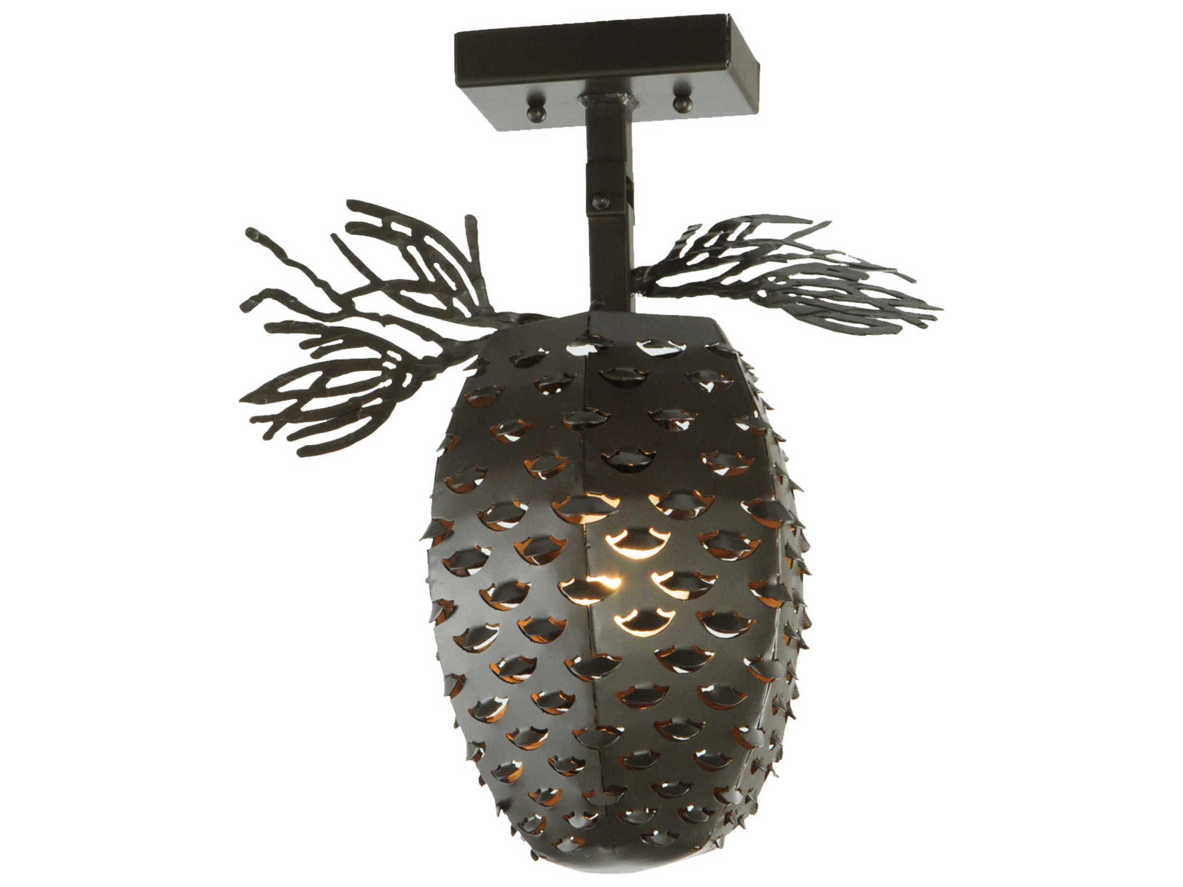 Meyda Rustic 1-Light Bronze Semi Flush Mount