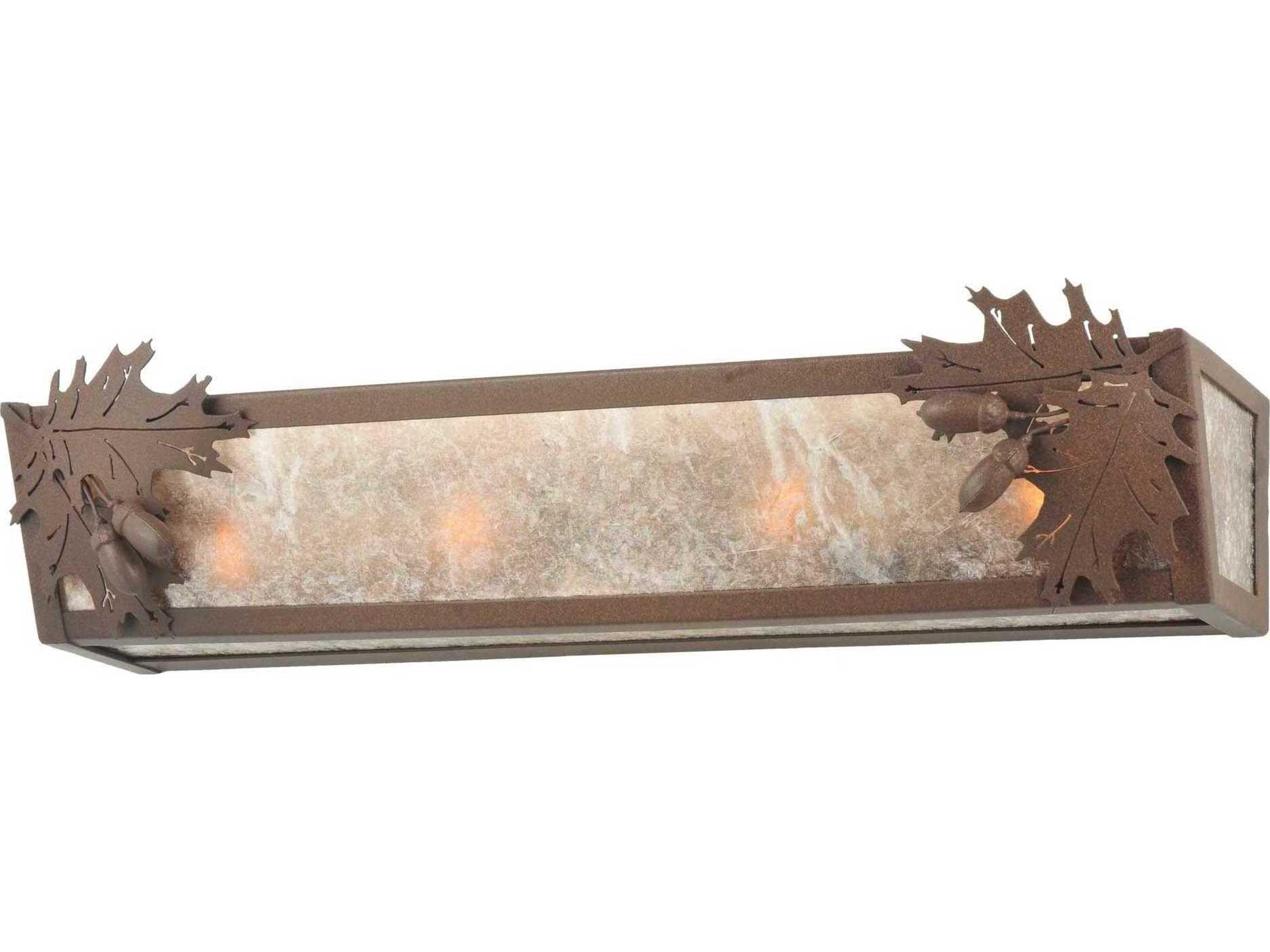 Meyda Oak Leaf & Acorn 4-Light Bronze Vanity Light