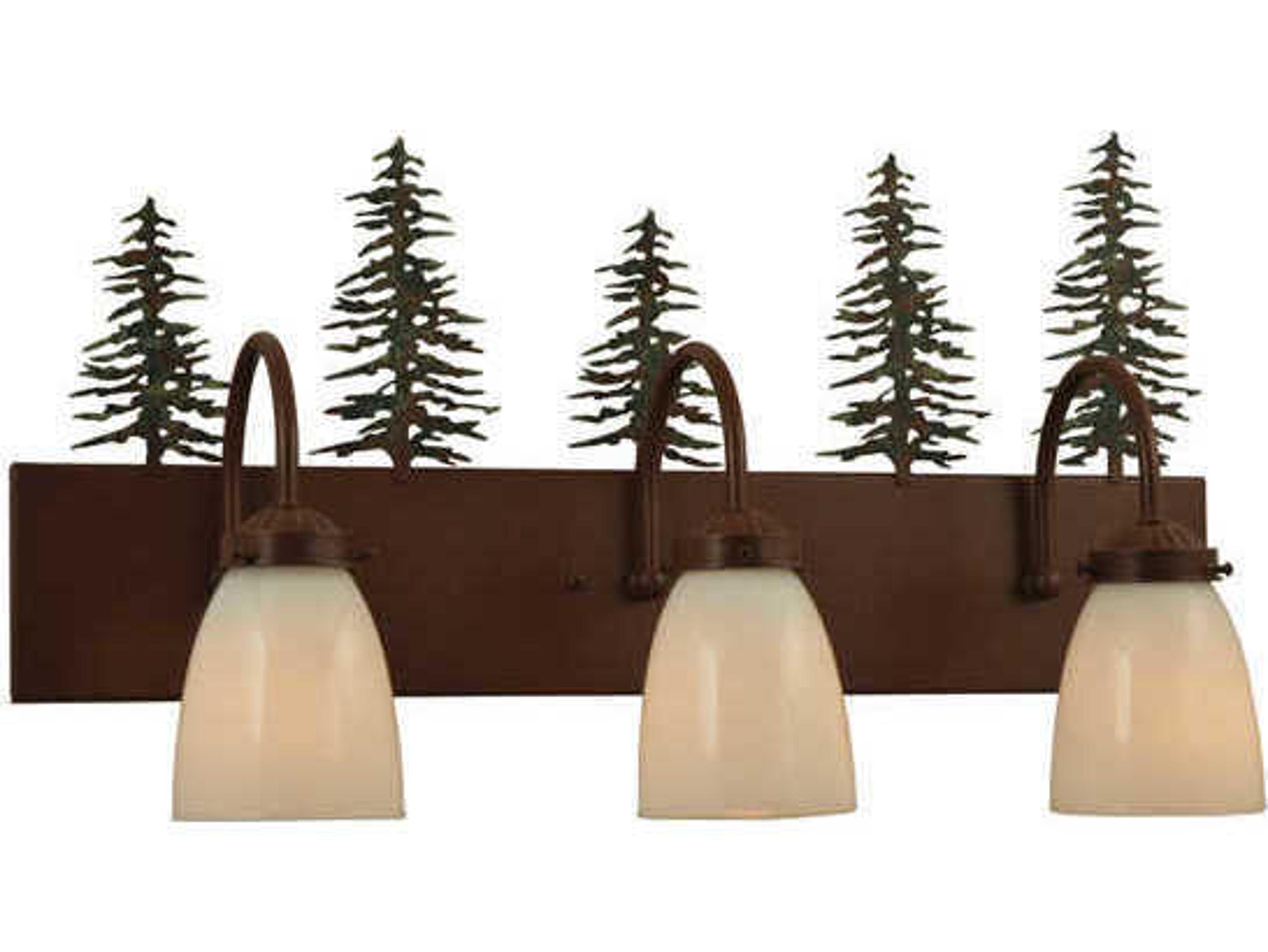 Meyda Rustic 3-Light Red Glass Vanity Light