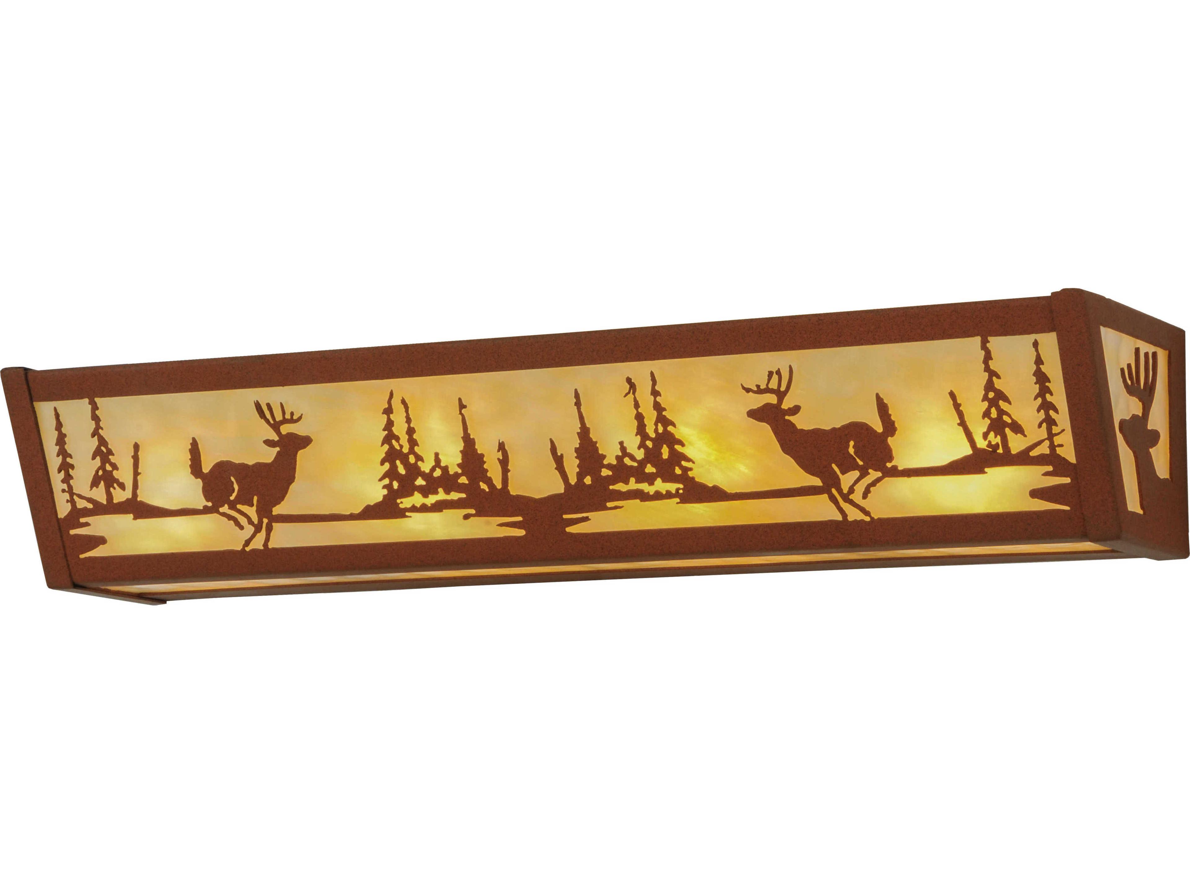 Meyda Rustic 4-Light Red Vanity Light