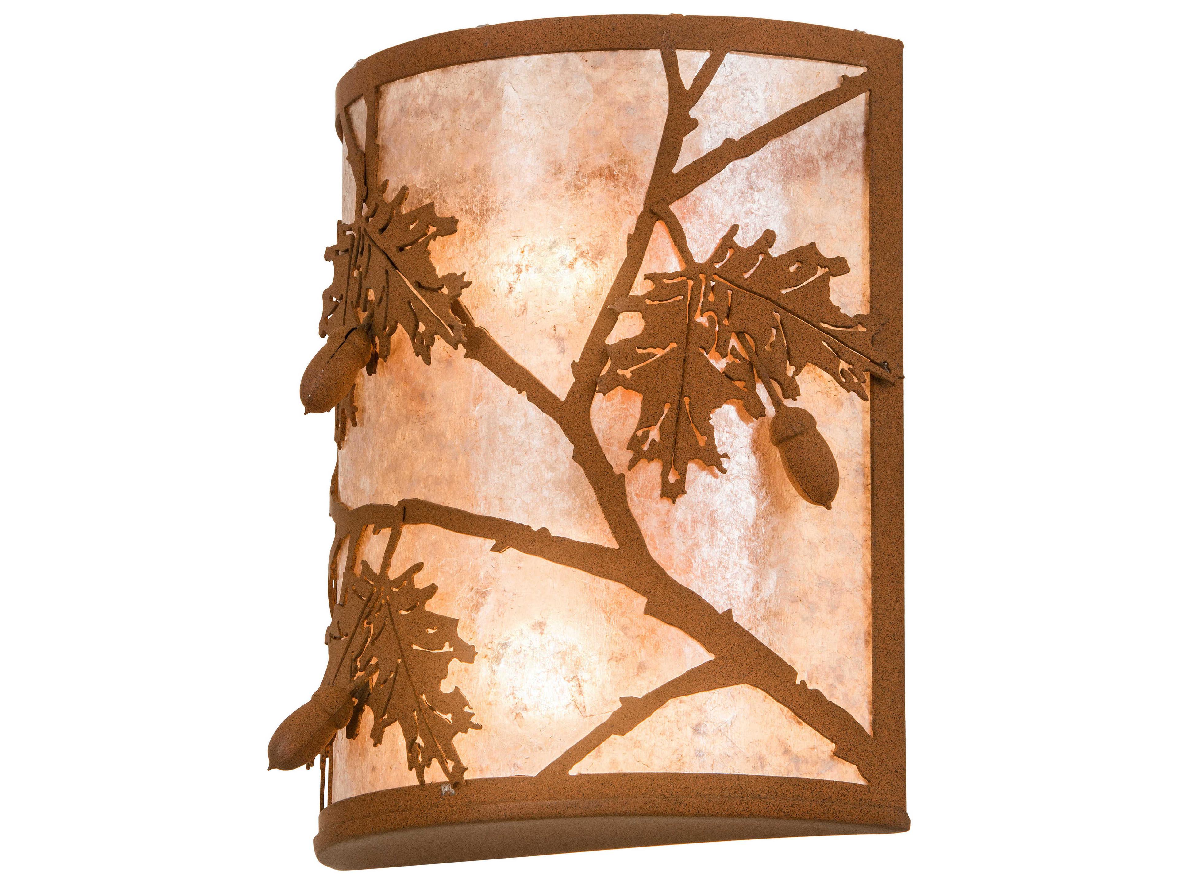 Meyda Oak Leaf & Acorn 2-Light Red Wall Sconce