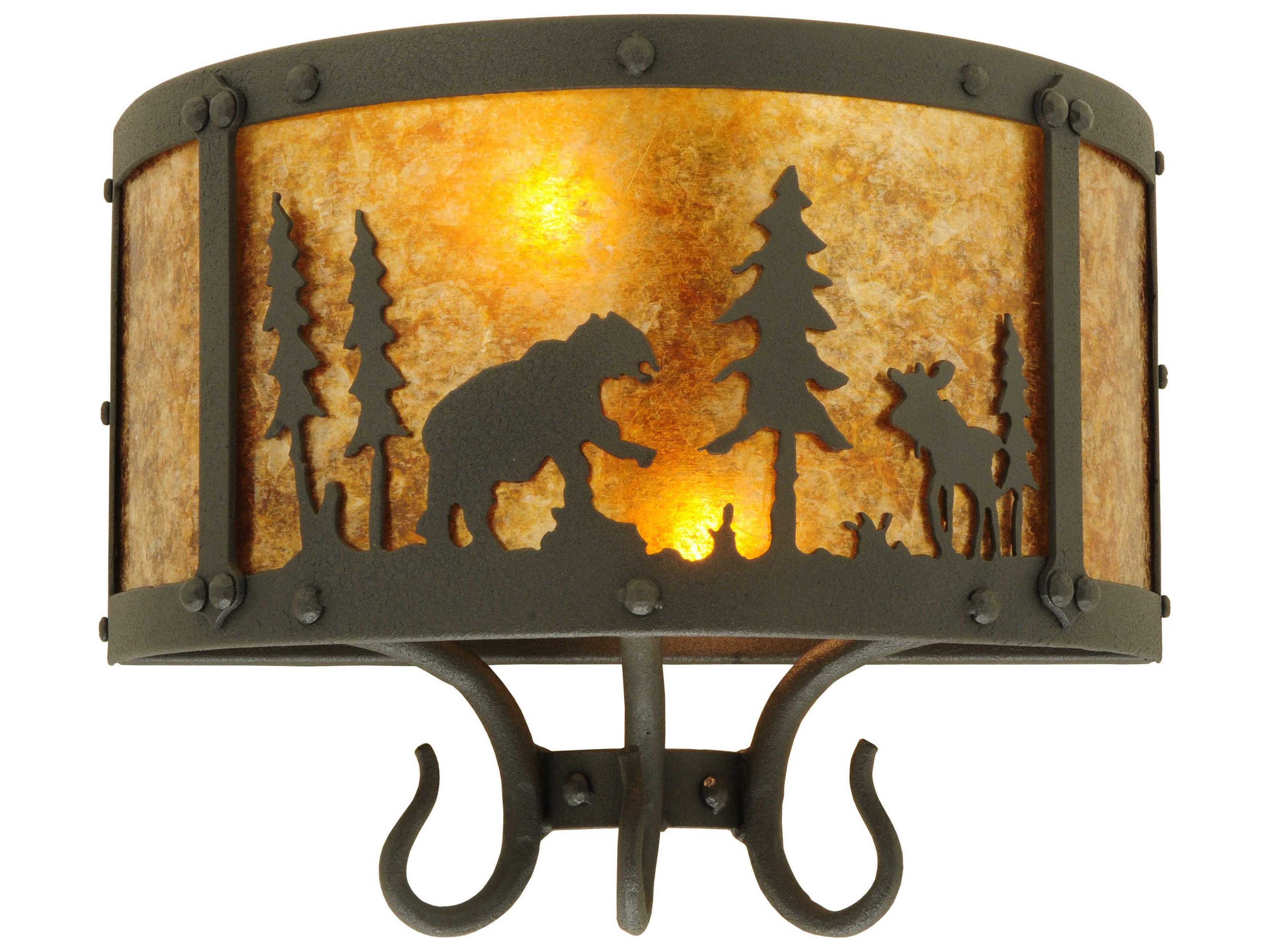 Meyda Rustic 2-Light Brown Wall Sconce