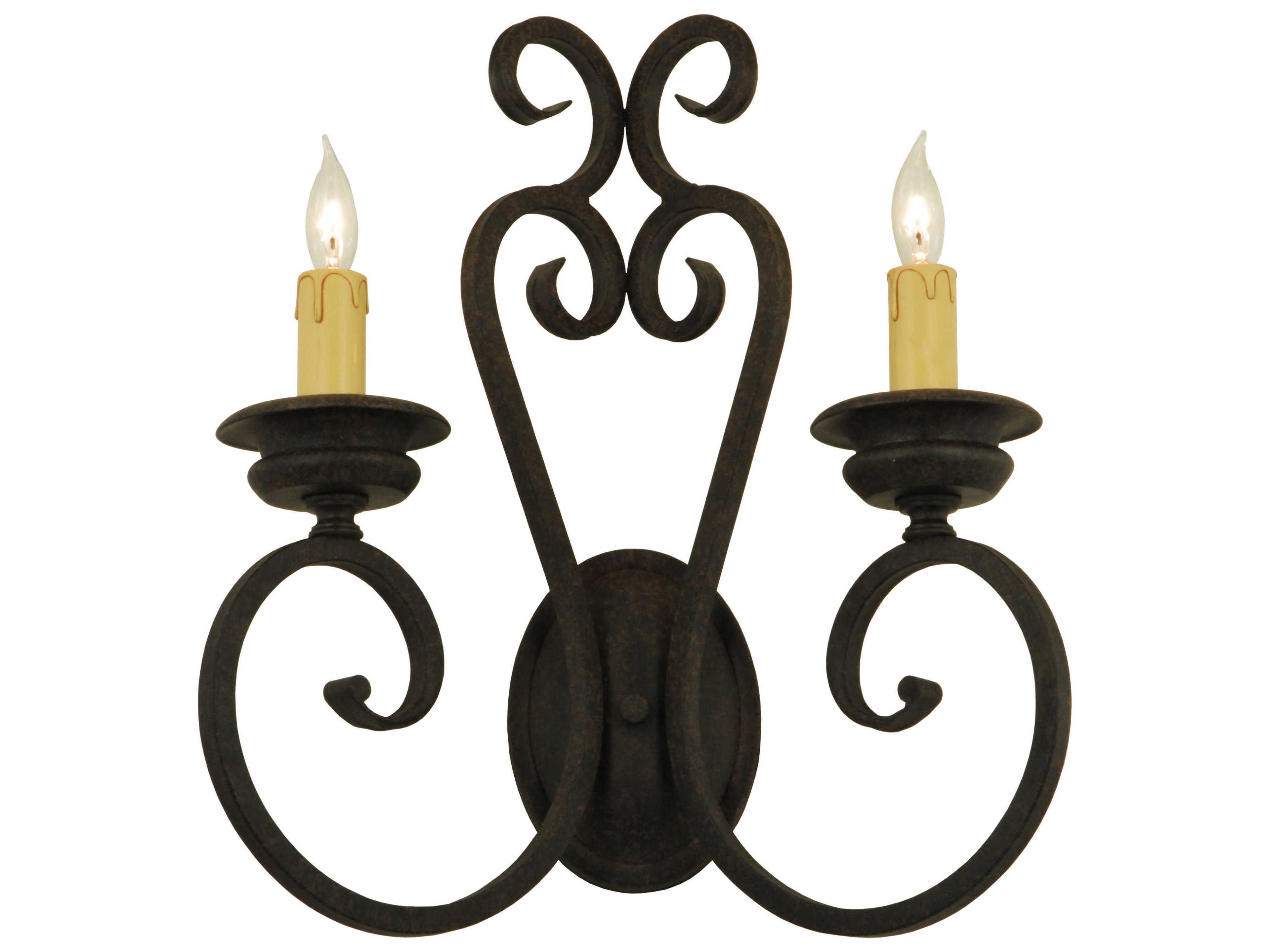 Meyda Rustic 2-Light Brown Wall Sconce