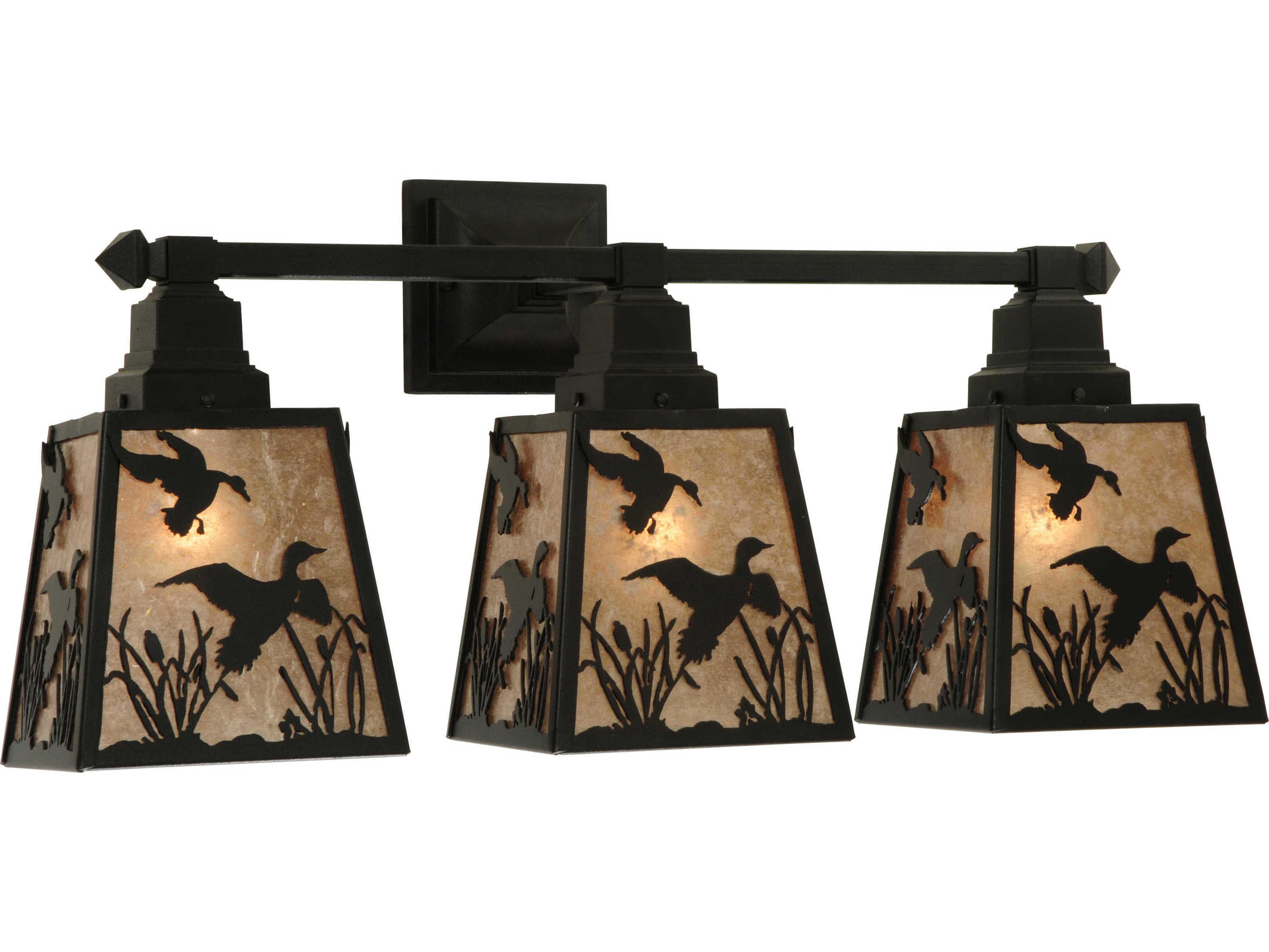 Meyda Ducks In Flight 3-Light Black Wall Sconce