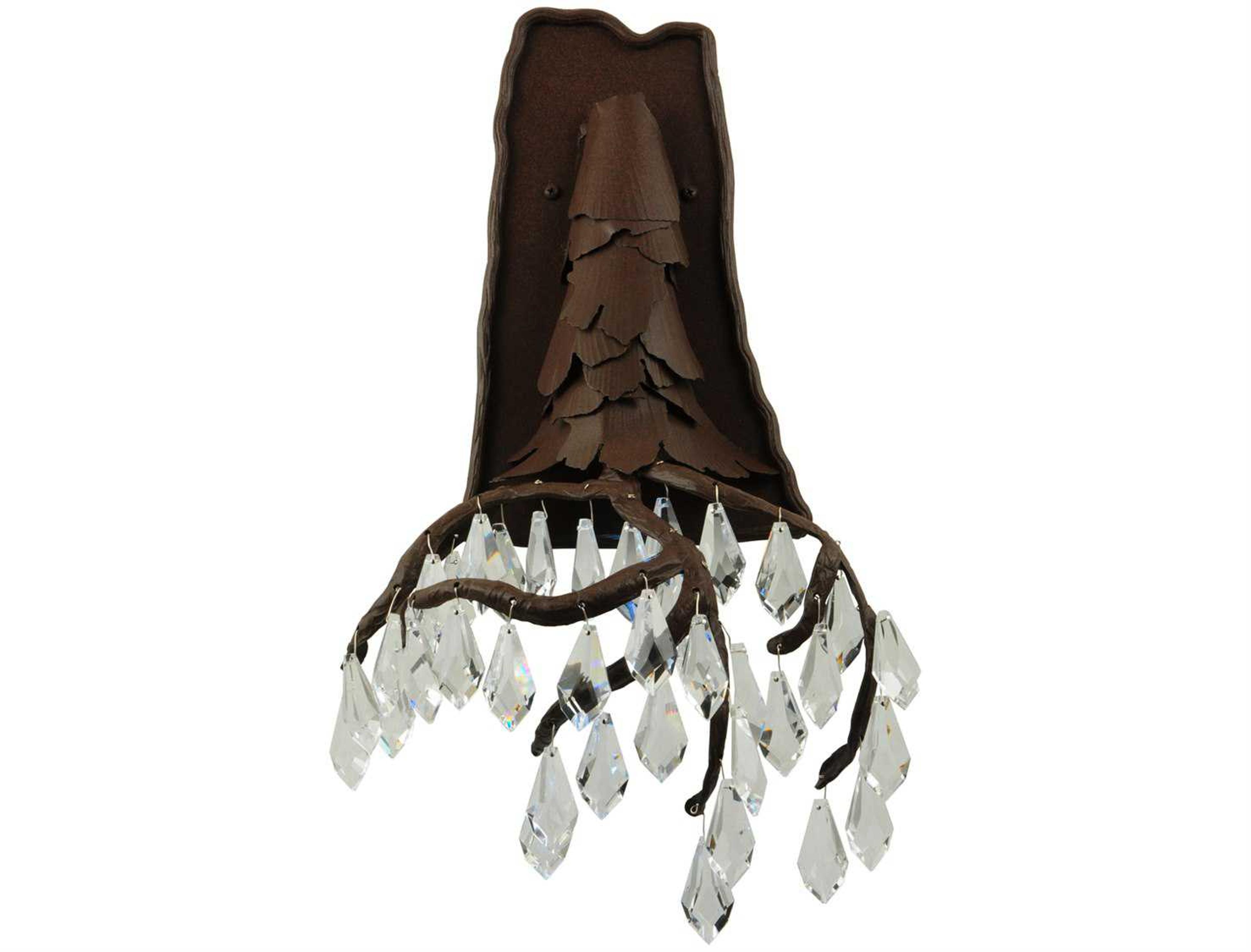 Meyda Rustic 1-Light Brown Crystal LED Wall Sconce
