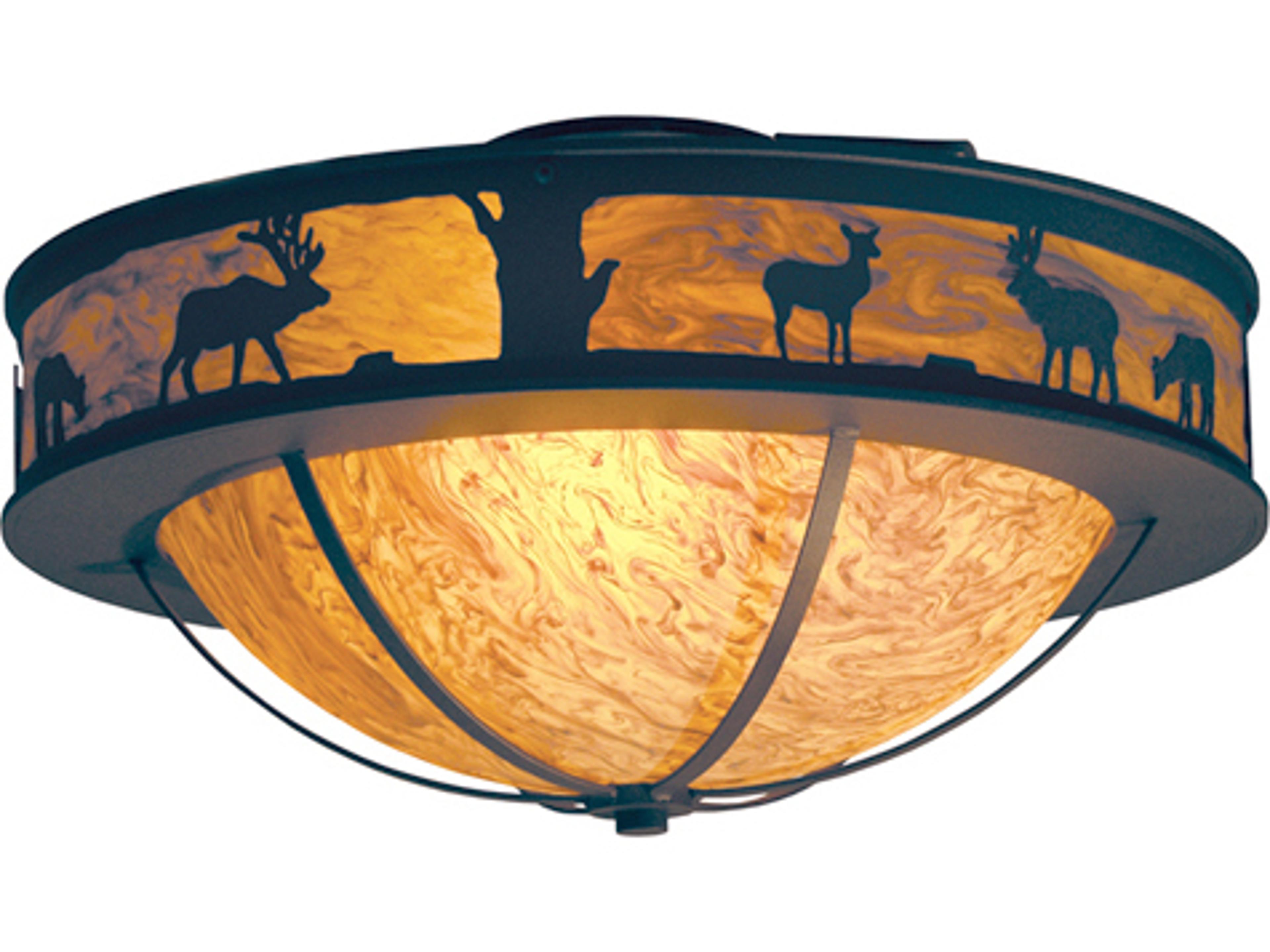 Meyda Savannah 3-Light Rusty Nail Brown Bowl Flush Mount