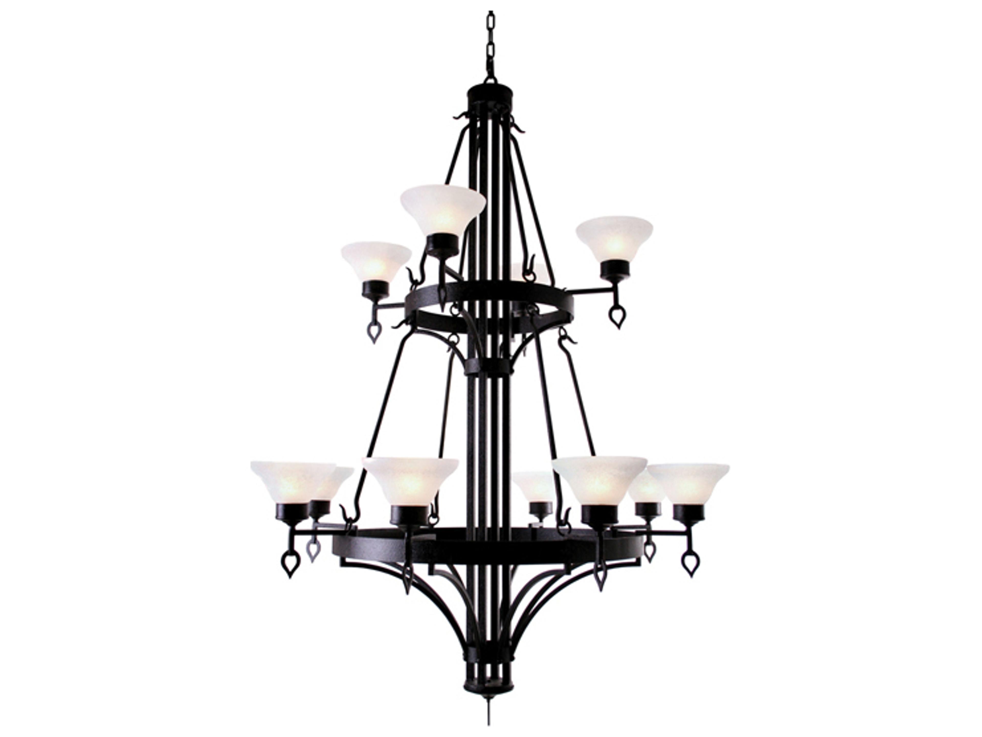 Meyda Savino 12-Light Chestnut Brown Glass Bowl Chandelier