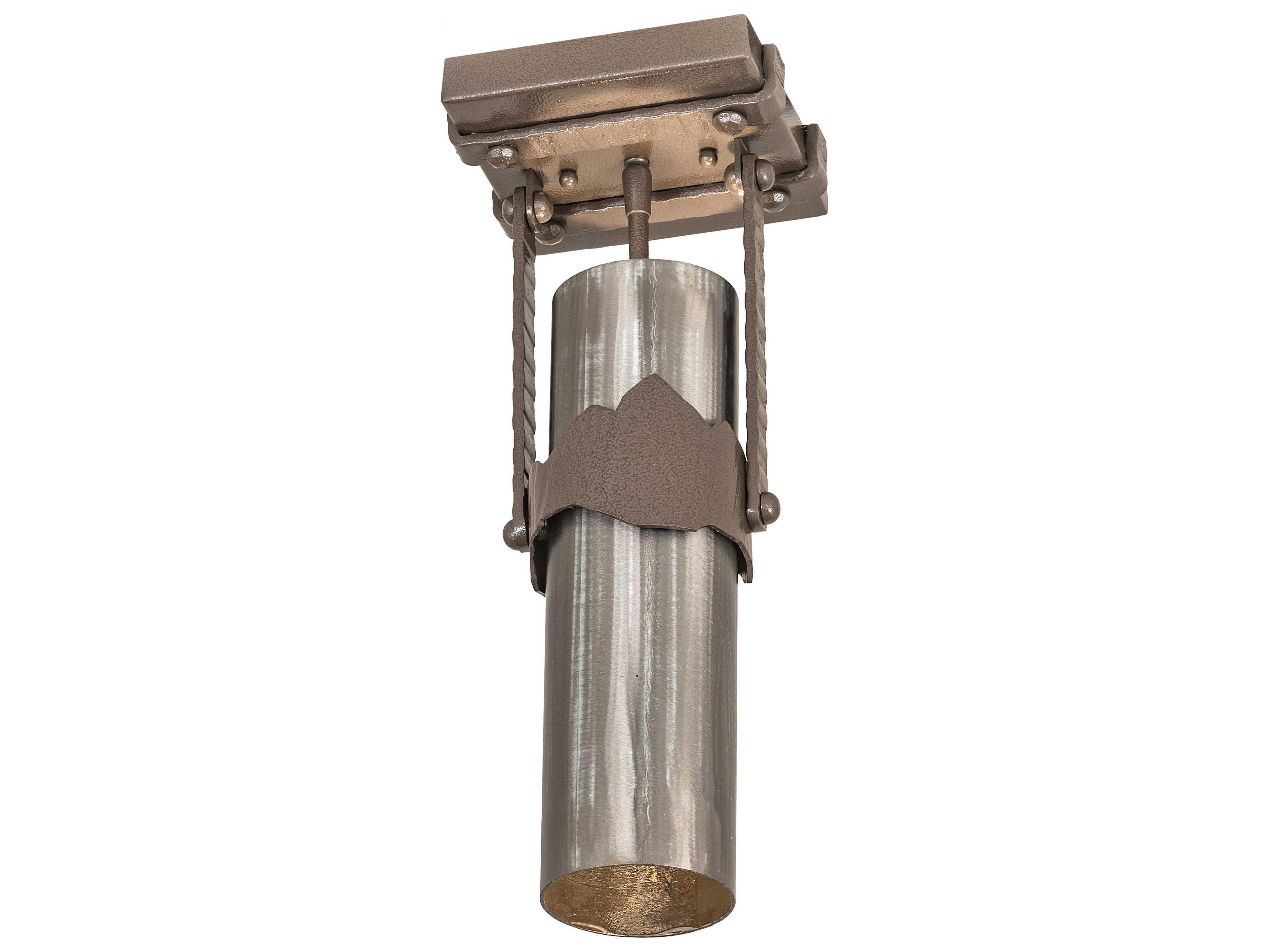 Meyda 1-Light Brown Cylinder Semi Flush Mount