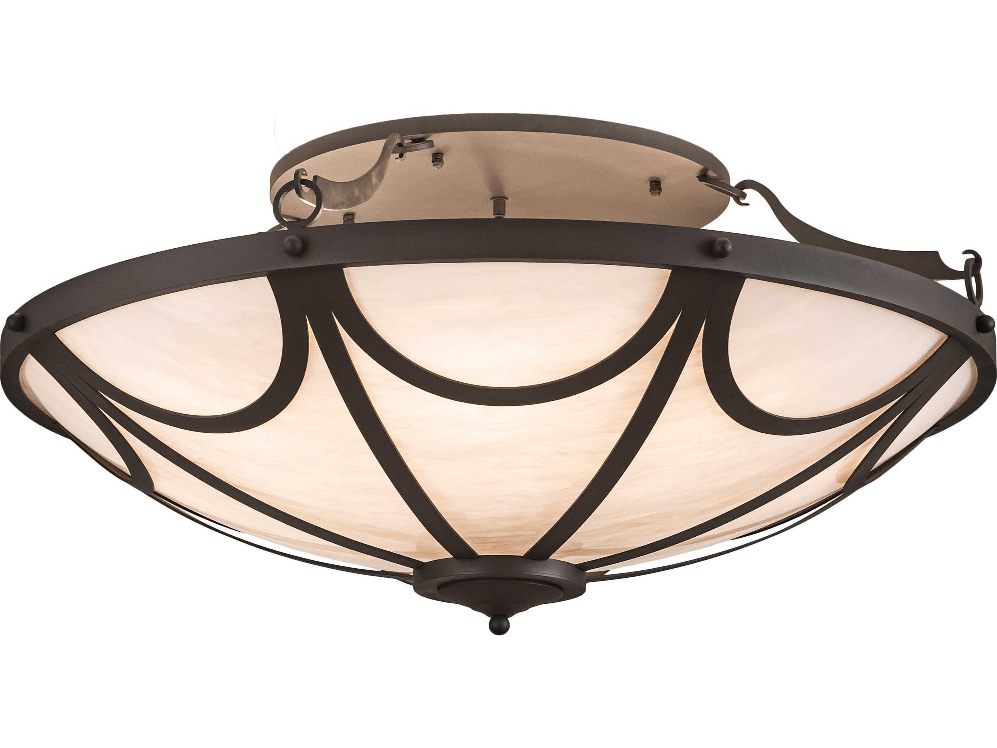 Meyda Carousel 8-Light Black Bowl Semi Flush Mount