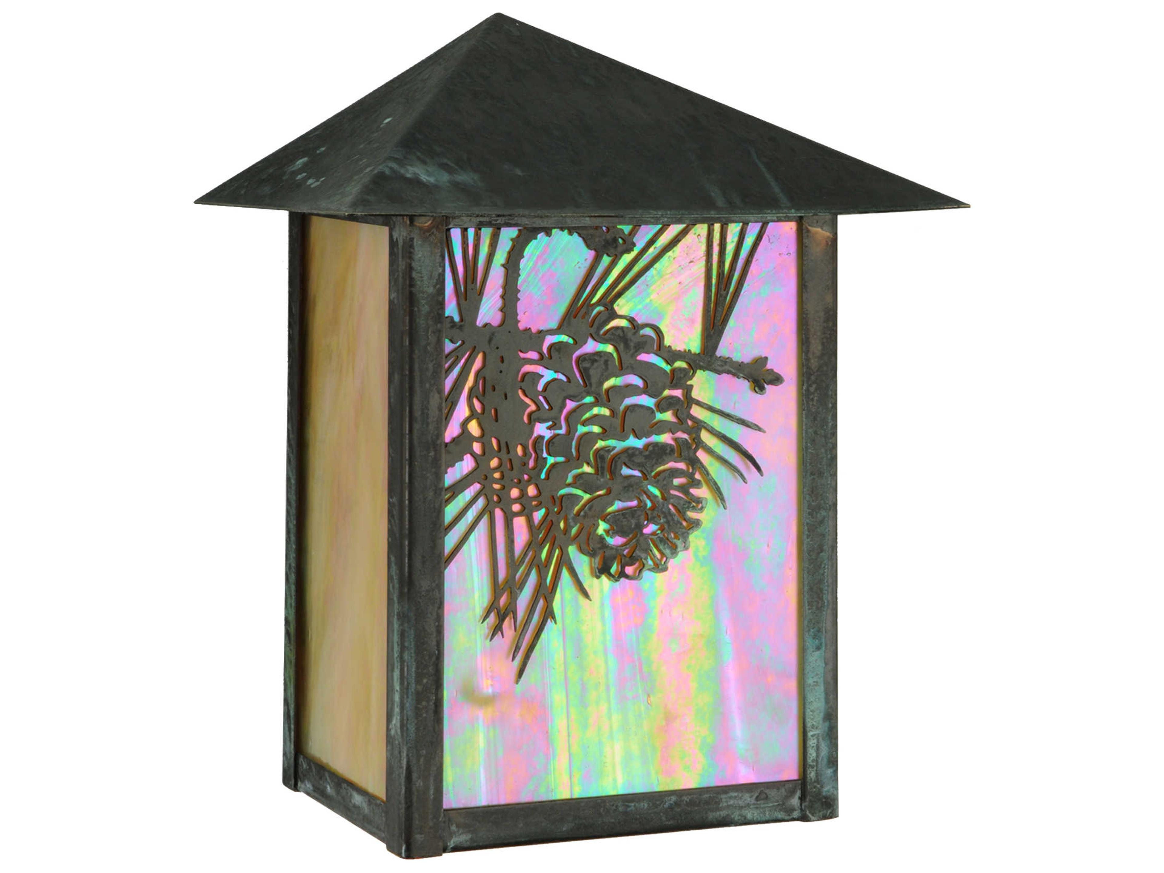 Meyda Seneca Winter Pine 1 - Light Glass Outdoor Wall Light