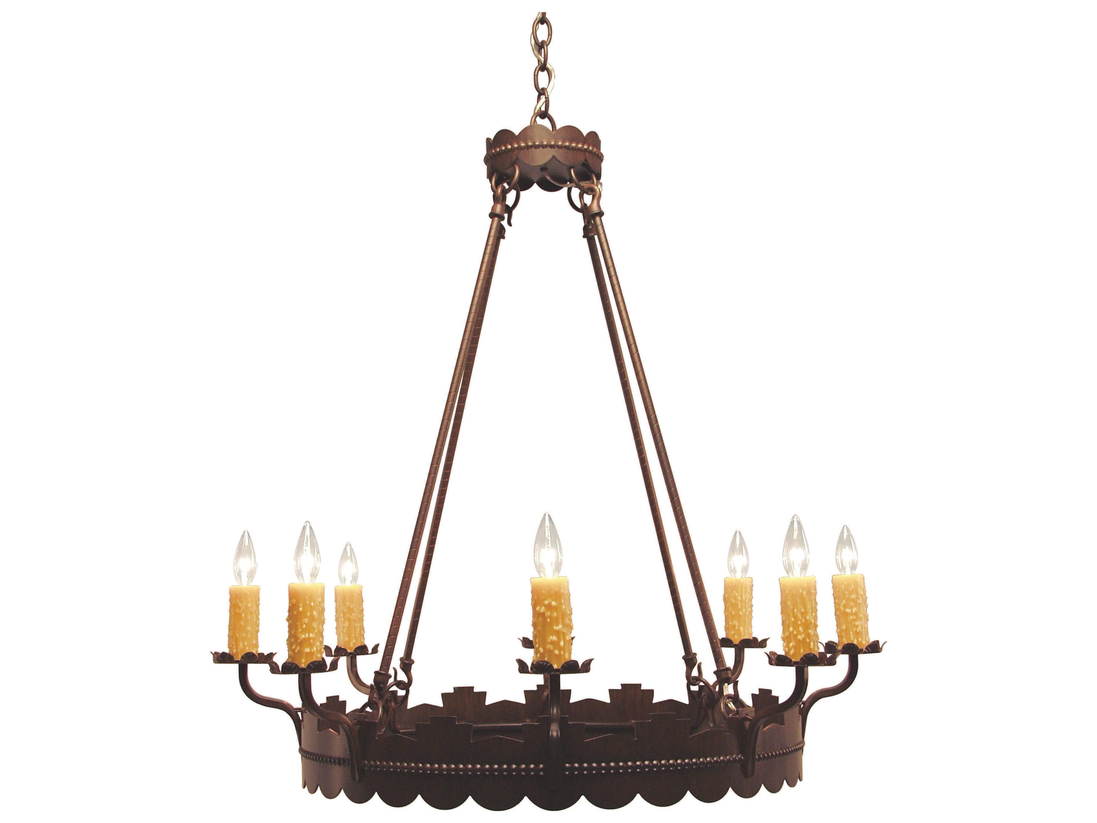 Meyda Sergio 8-Light Chestnut Brown Candelabra Round Chandelier