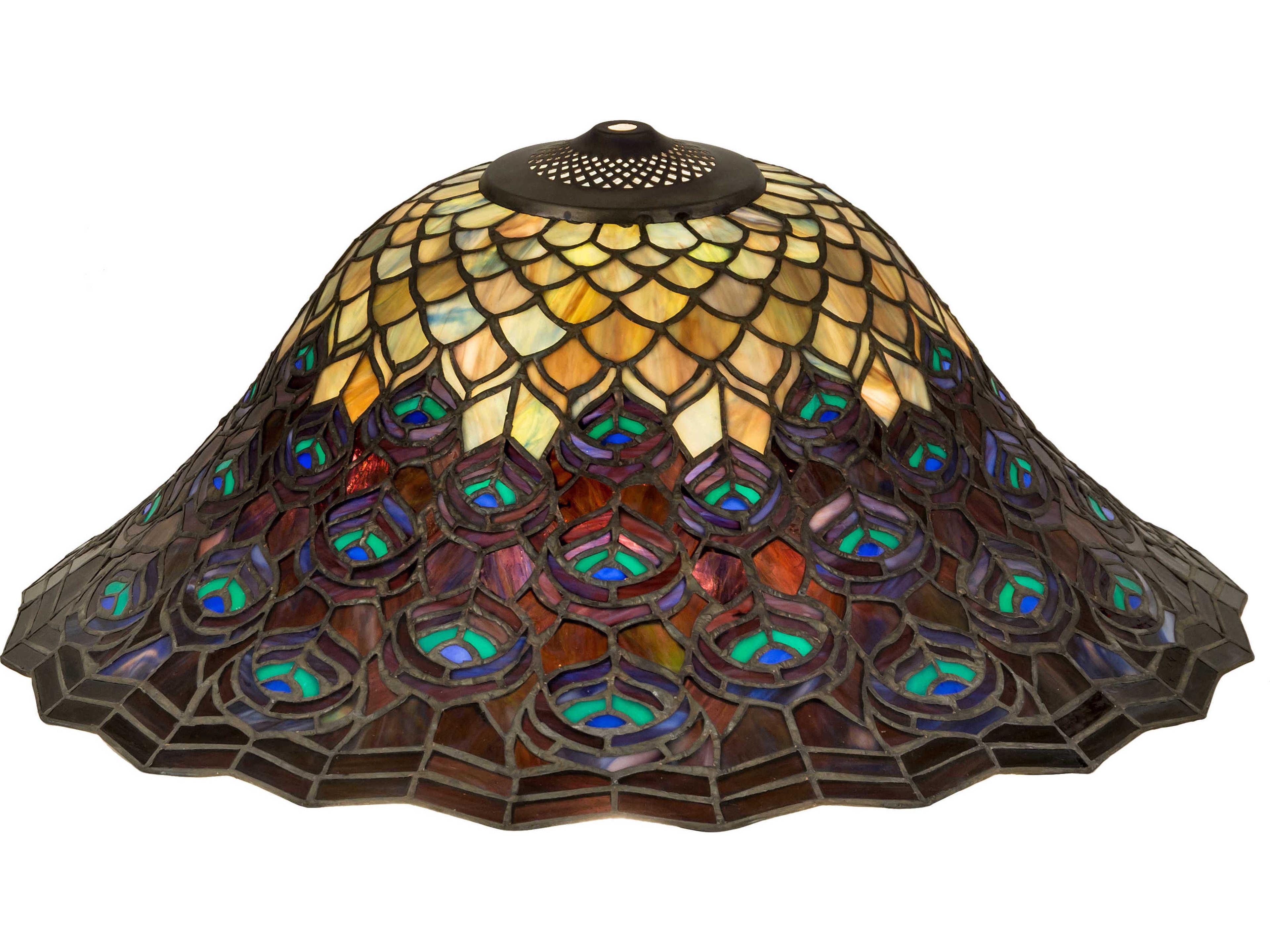 Meyda Tiffany Peacock Feather Green / Blue / Violet 20" Shade