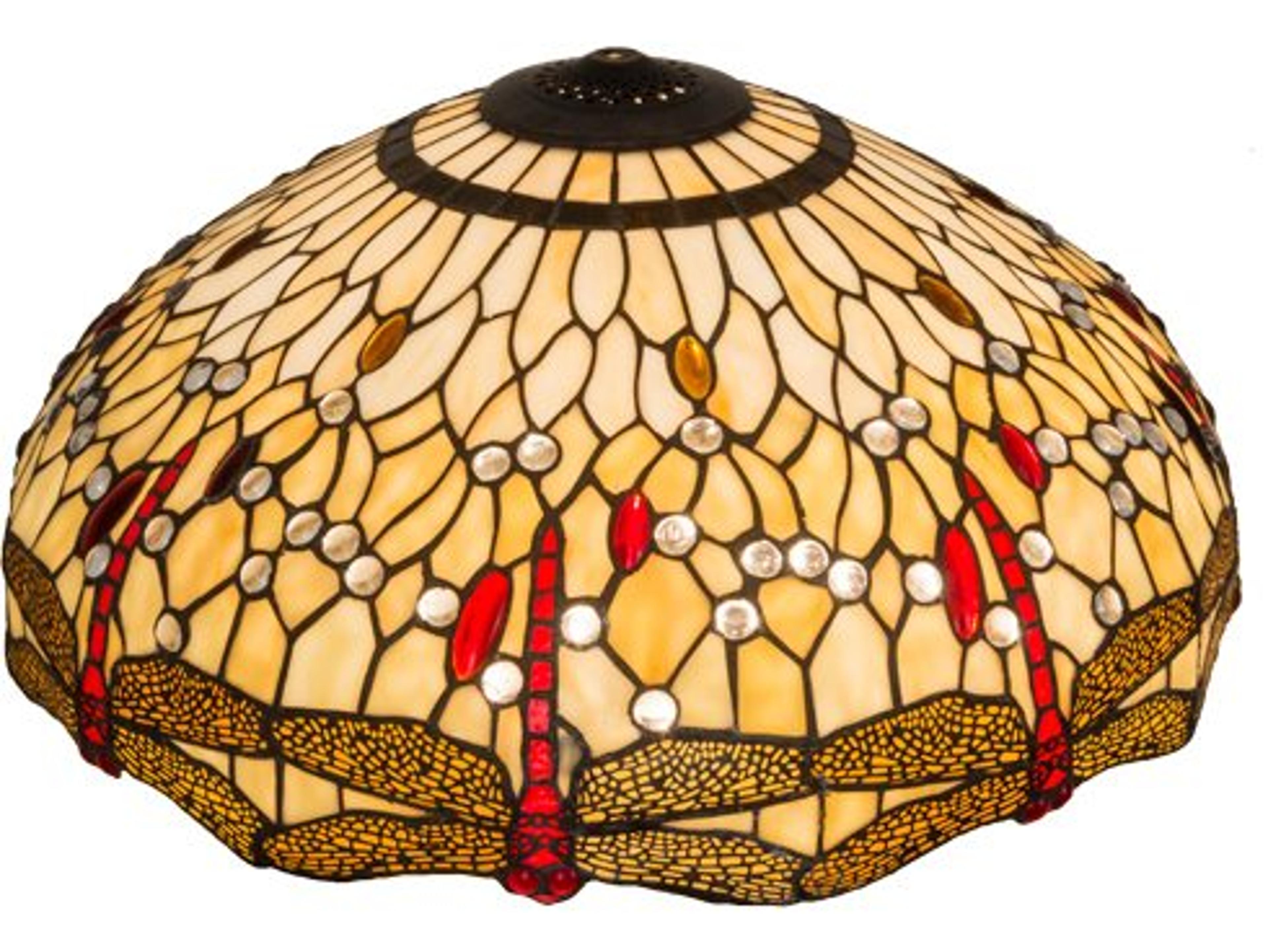 Meyda Tiffany Hanghead Dragonfly Ruby / Beige 22" Shade