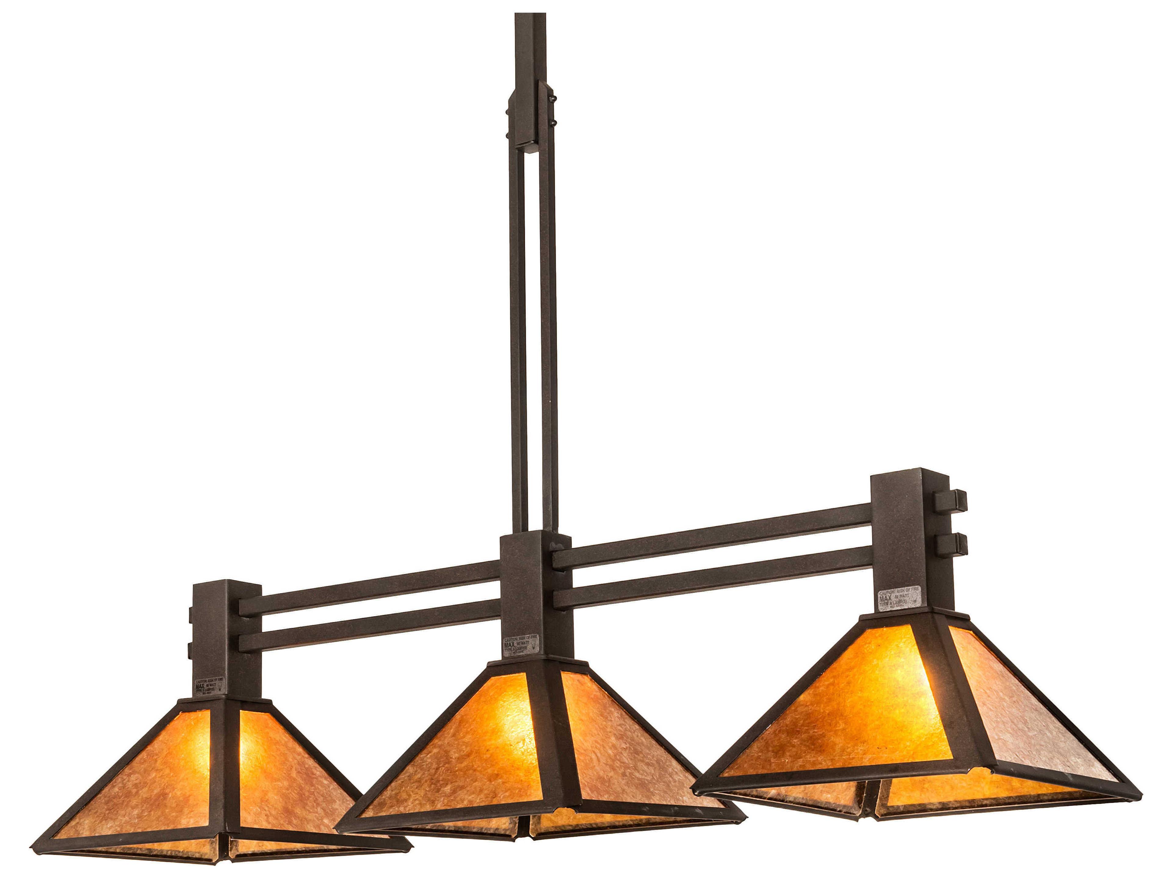 Meyda Soffe 3-Light Dark Roast Brown Geometric Island Pendant