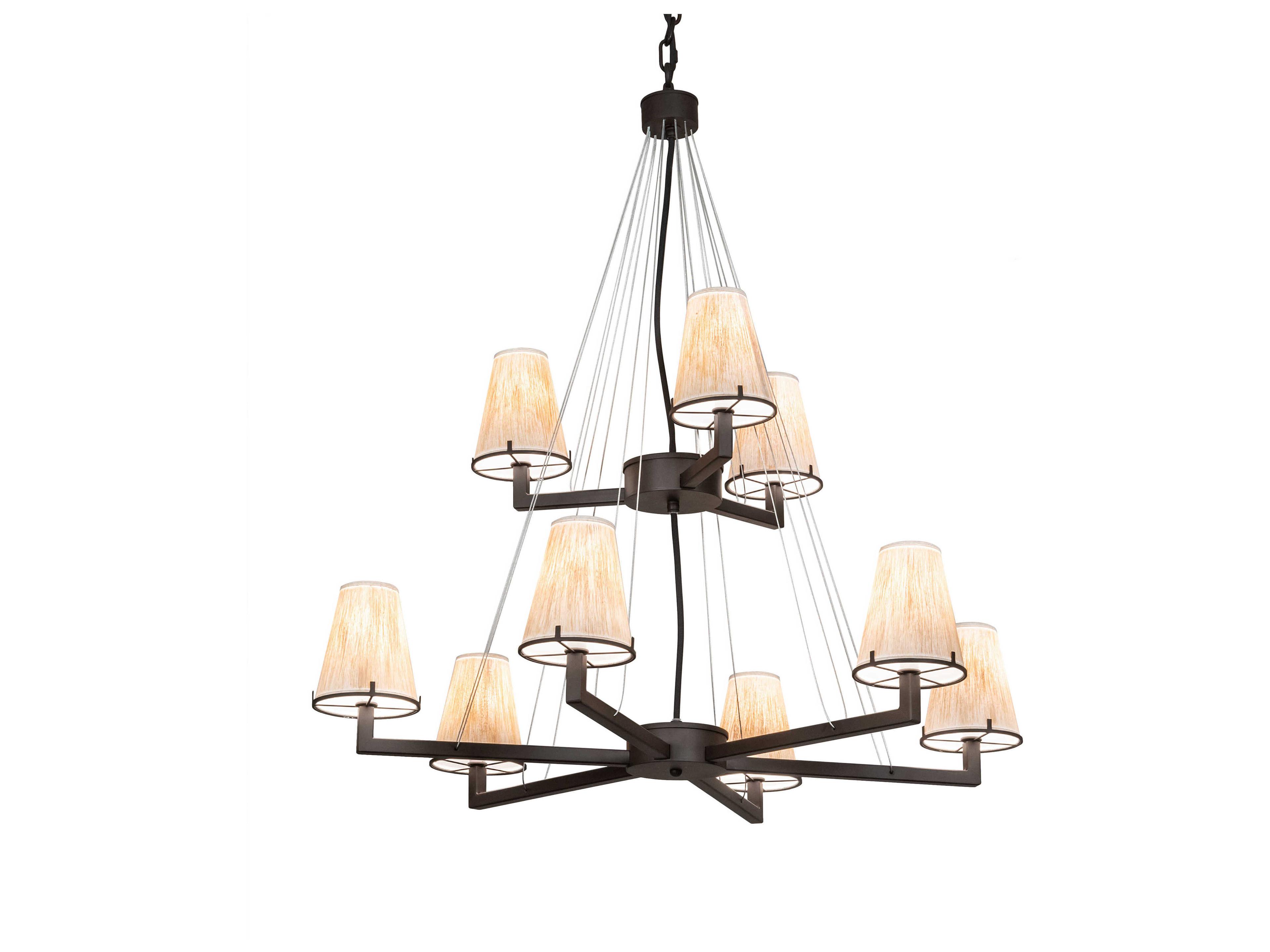 Meyda St. Lawrence 9-Light Oil Rubbed Bronze Off White Empire Tiered Chandelier