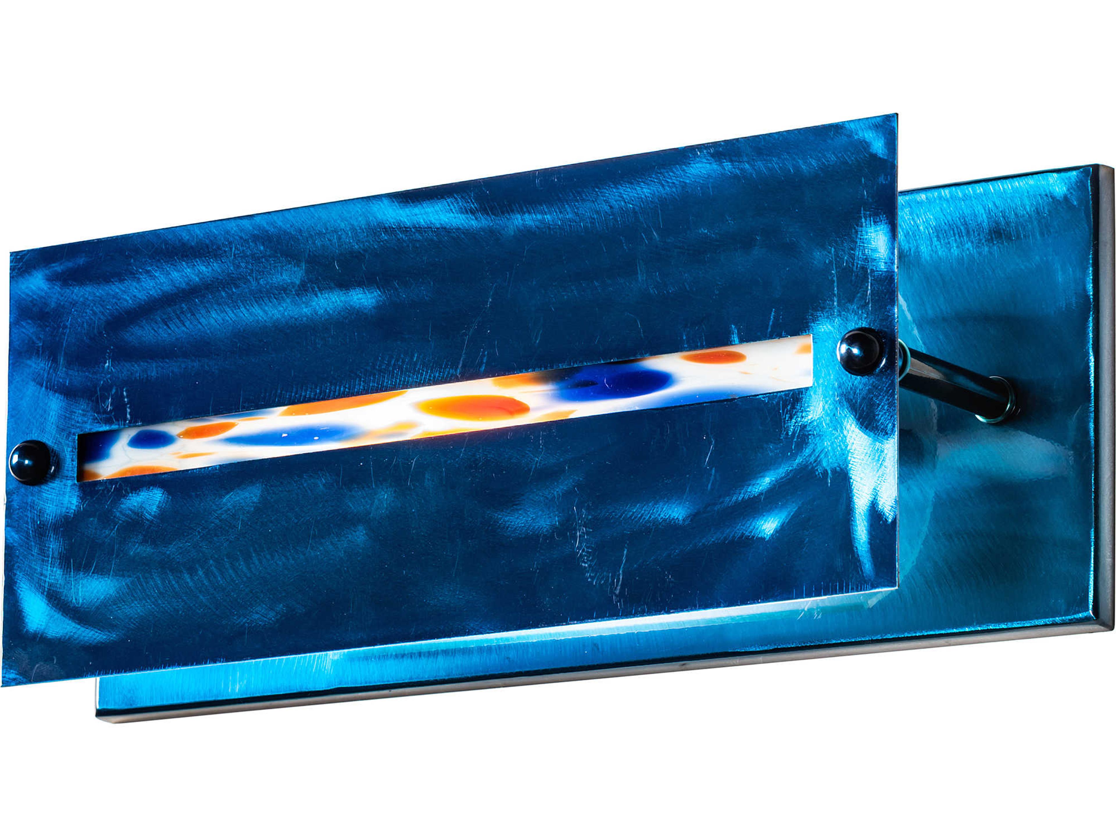 Meyda Stepping Stone 1-Light Blue Glass Vanity Light