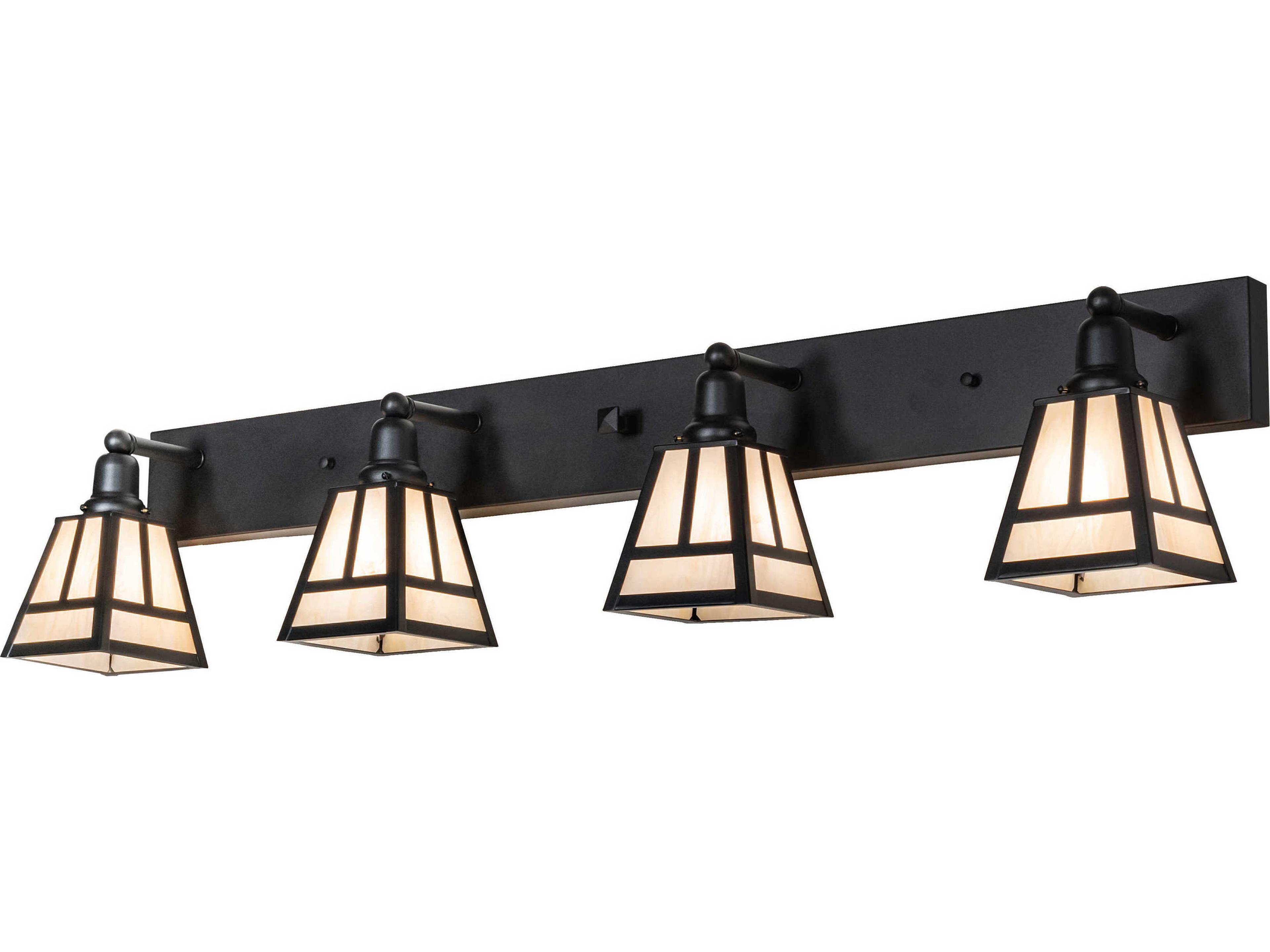 Meyda T-mission 4-Light Wrought Iron Black Vanity Light