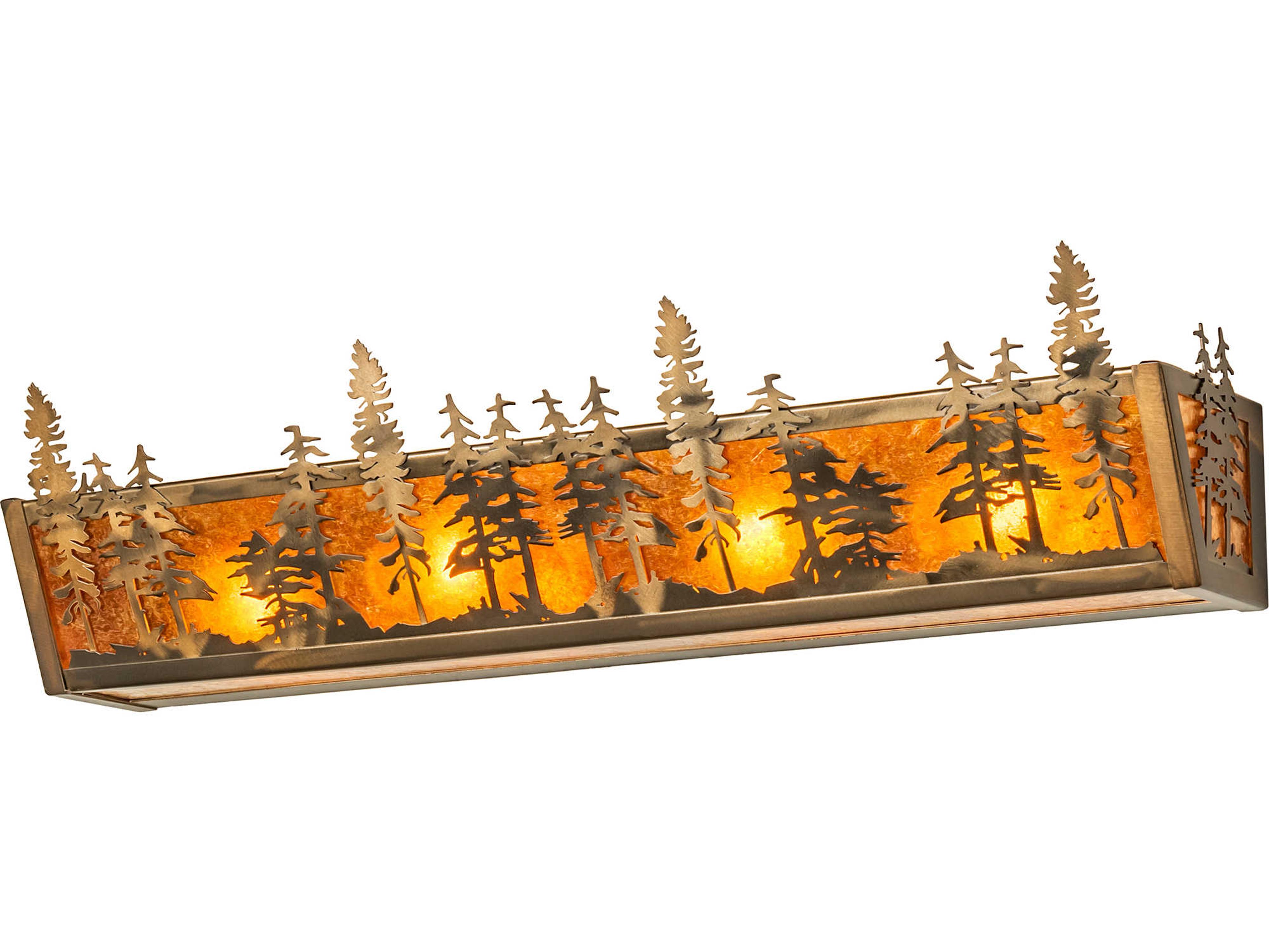 Meyda Tall Pines 4-Light Antique Copper Vanity Light