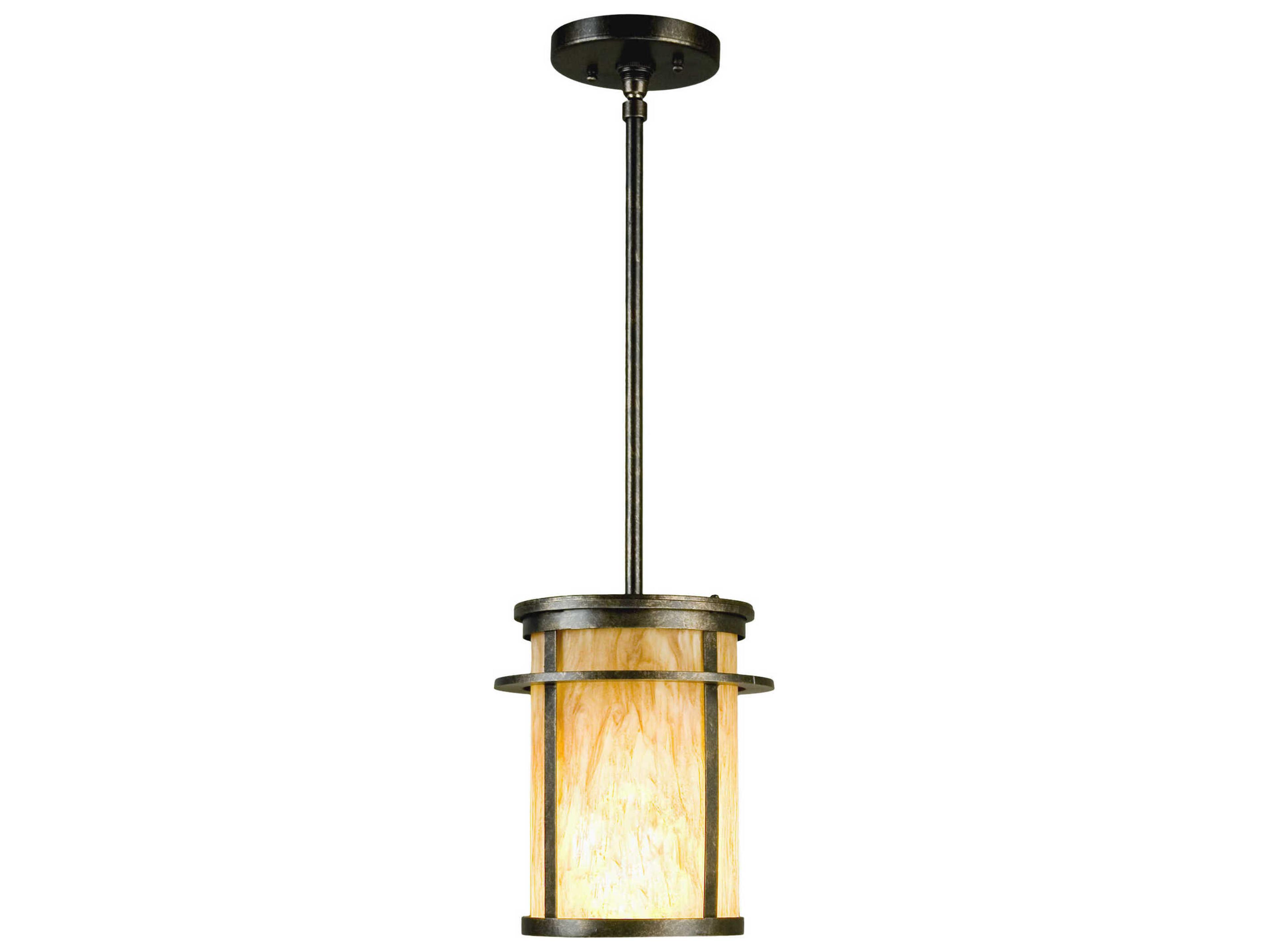 Meyda Theron 1-Light Amber Brown Cylinder Mini Pendant