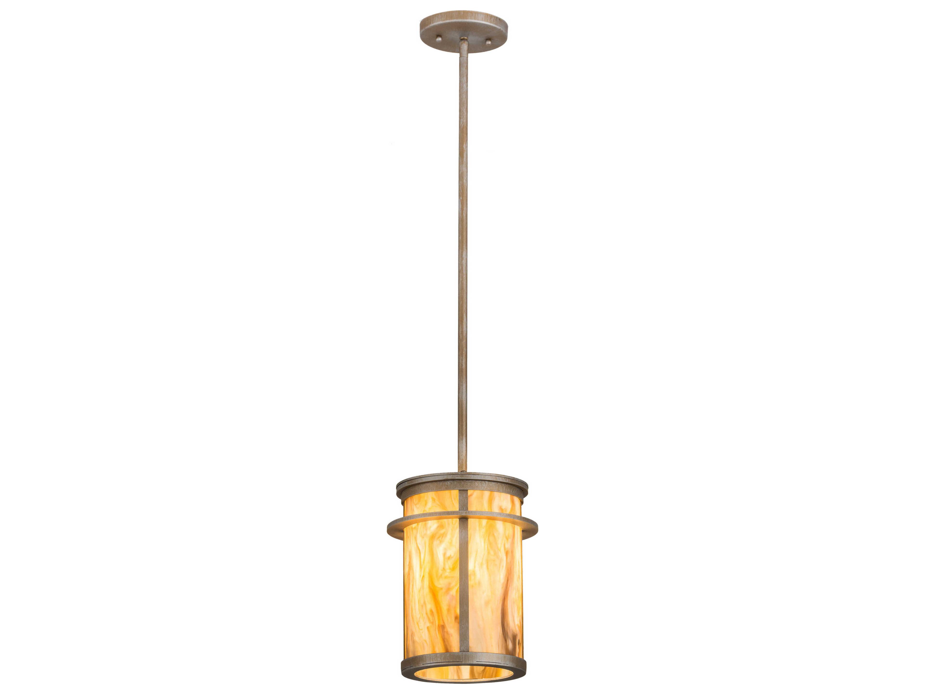 Meyda Theron 1-Light Antique Off White Cylinder Mini Pendant