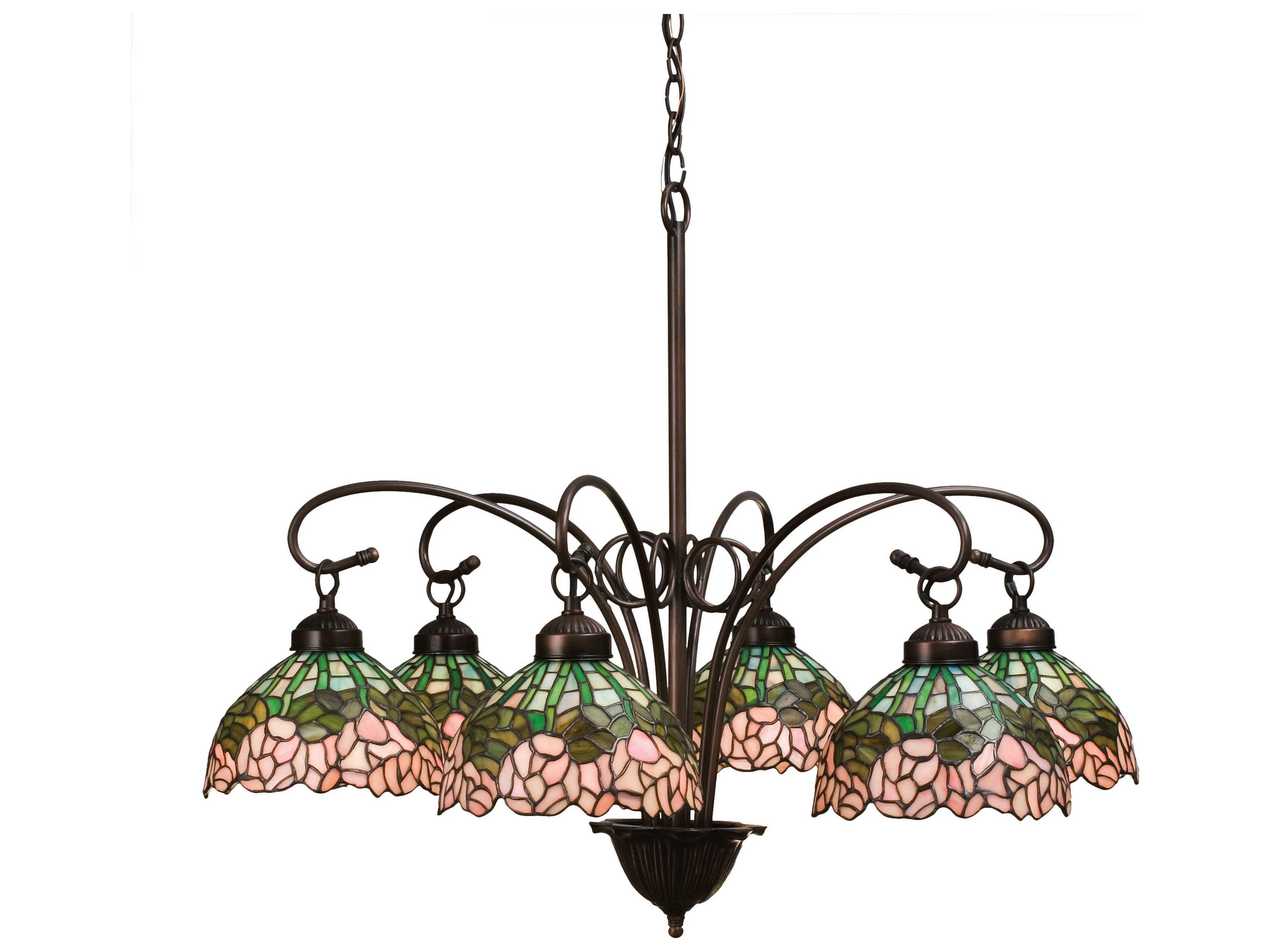 Meyda Tiffany Cabbage Rose 6-Light Bronze Chandelier