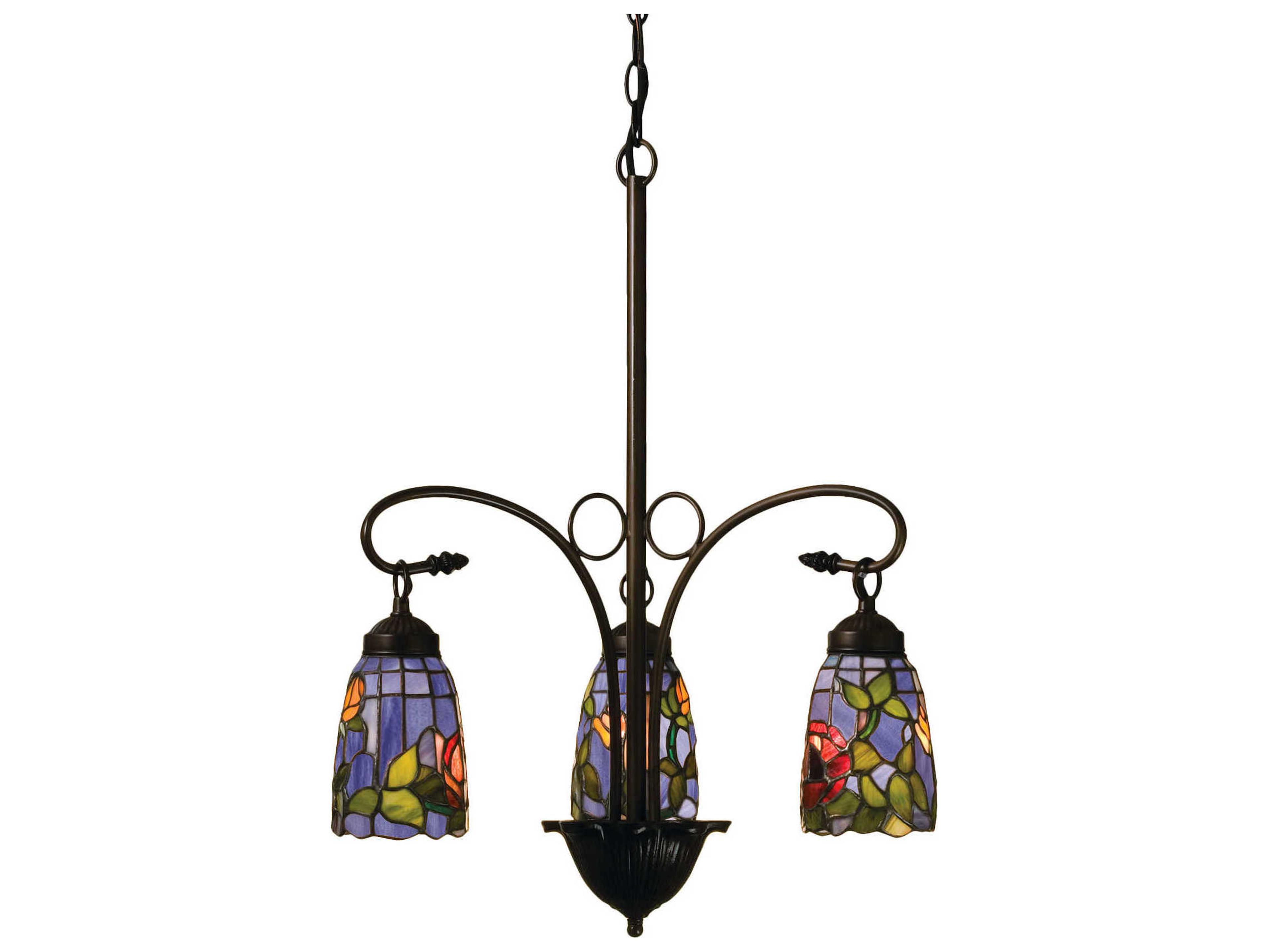 Meyda Tiffany Rosebush 3-Light Bronze Bell Chandelier