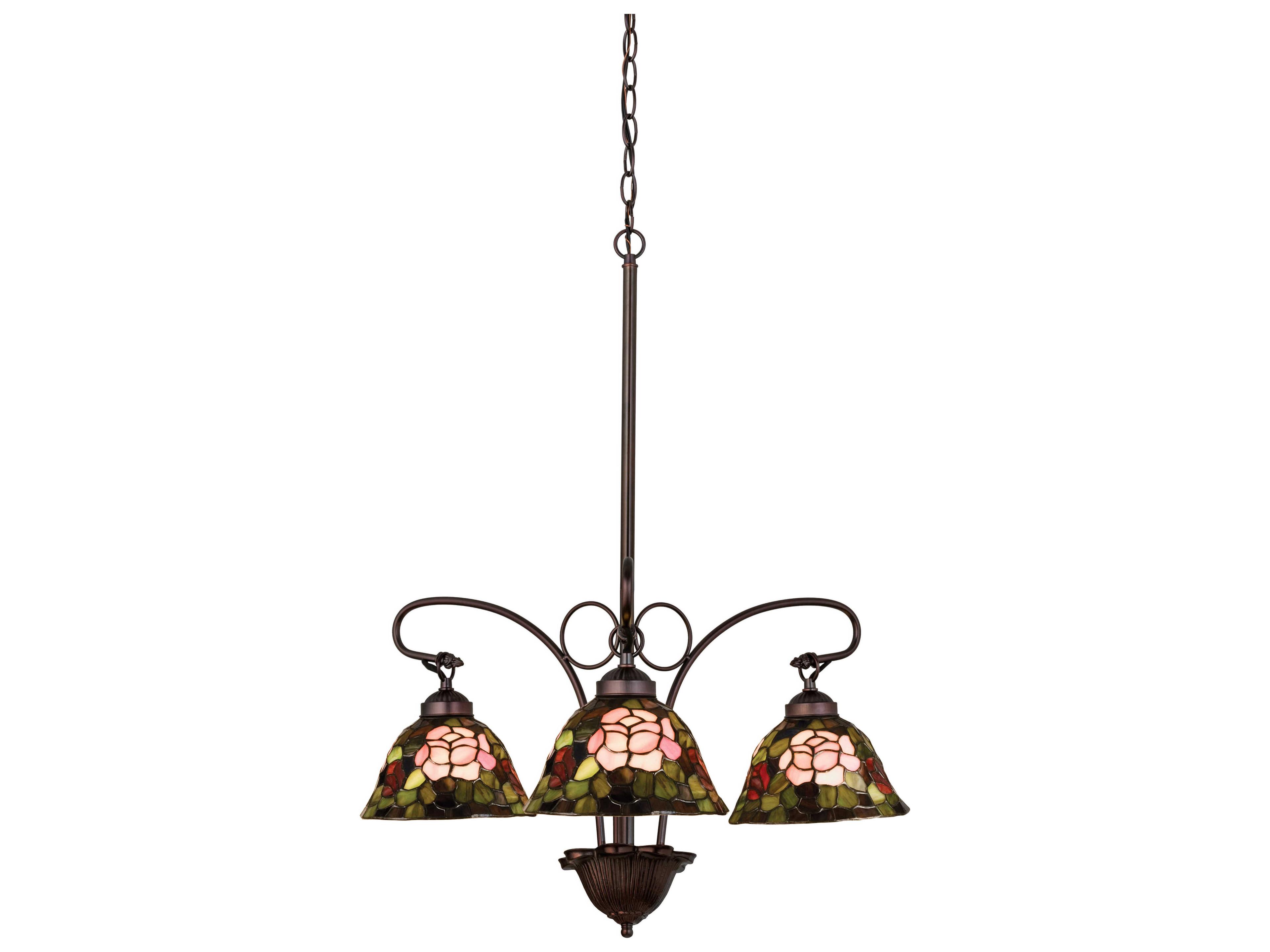 Meyda Tiffany Rosebush 3-Light Bronze Bell Chandelier
