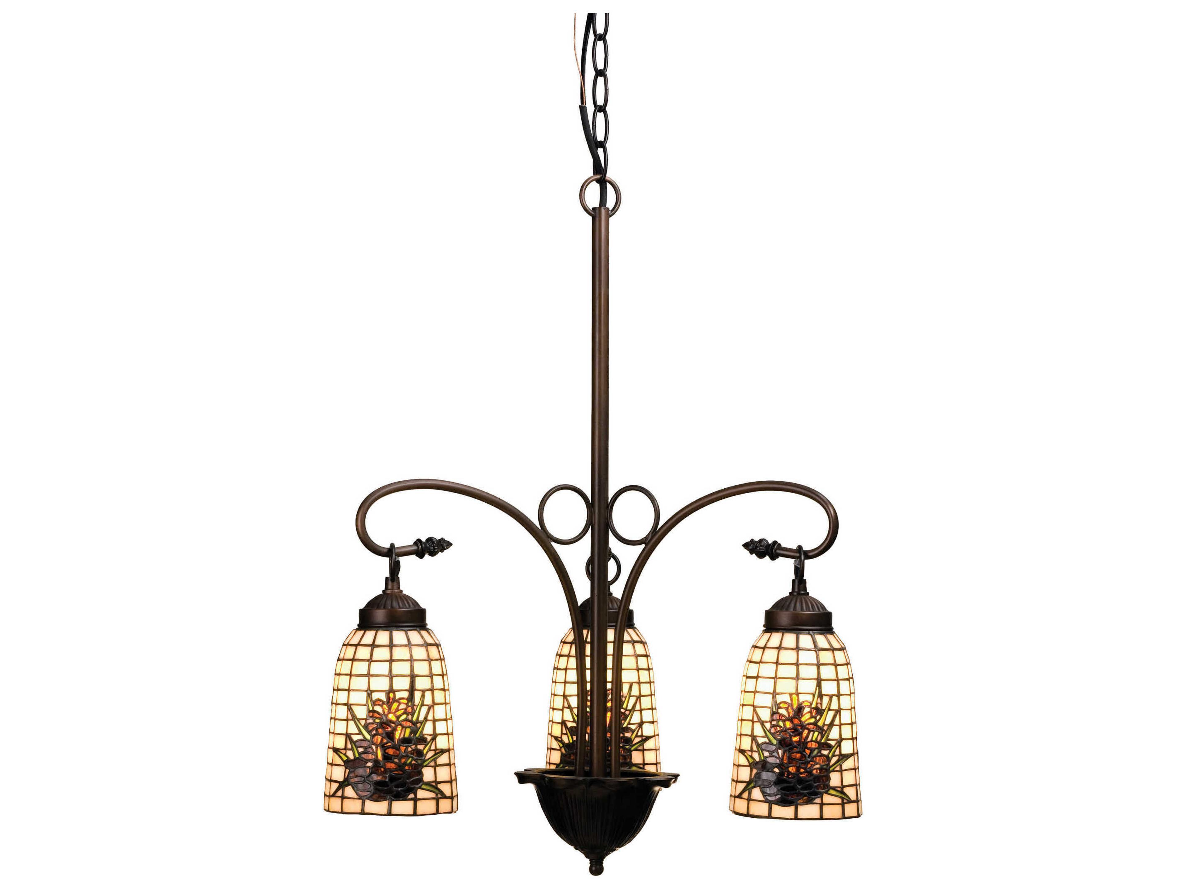 Meyda Tiffany 3-Light Bronze Bell Chandelier