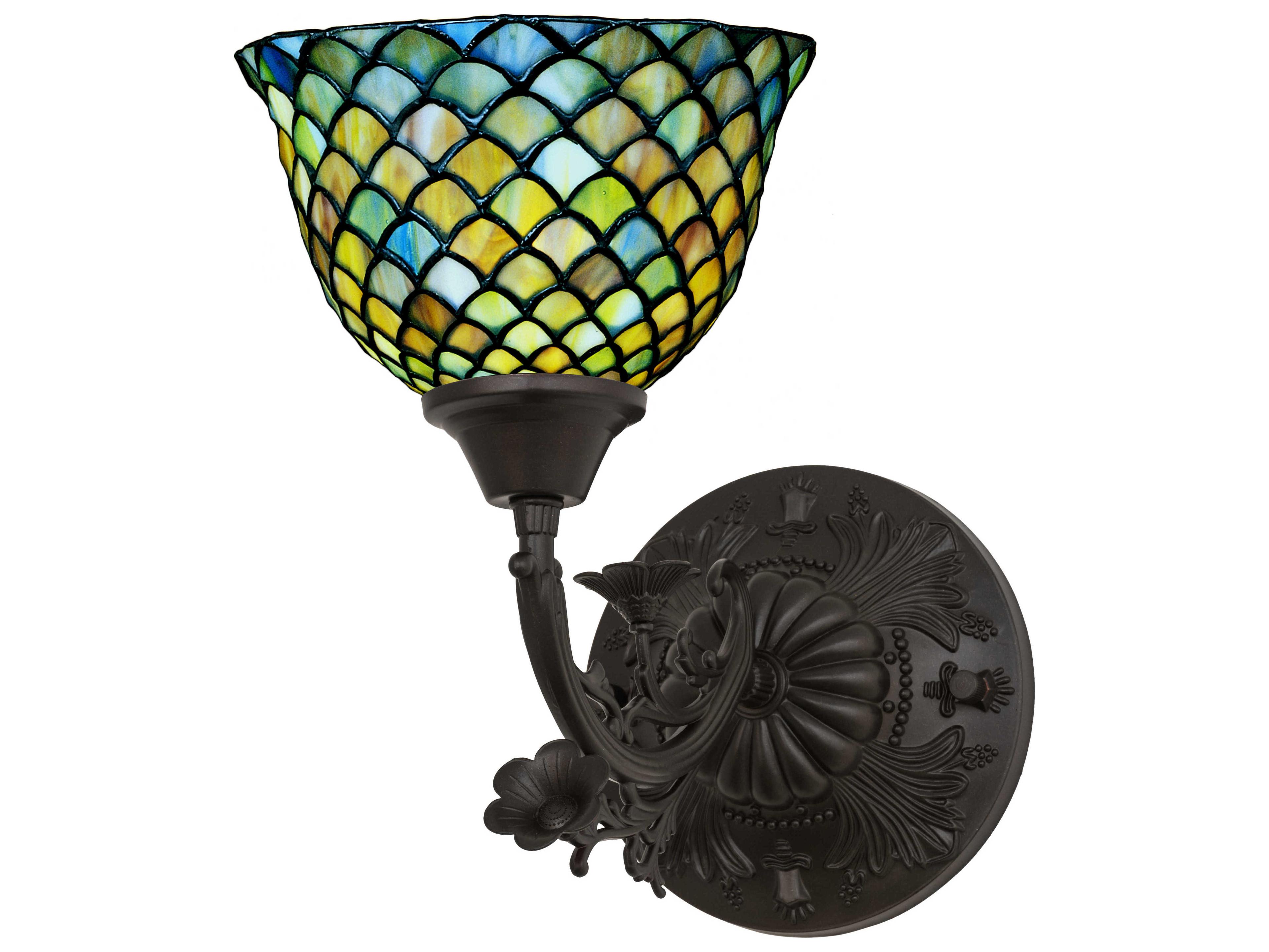 Meyda Tiffany Fishscale Green blue Wall Sconce